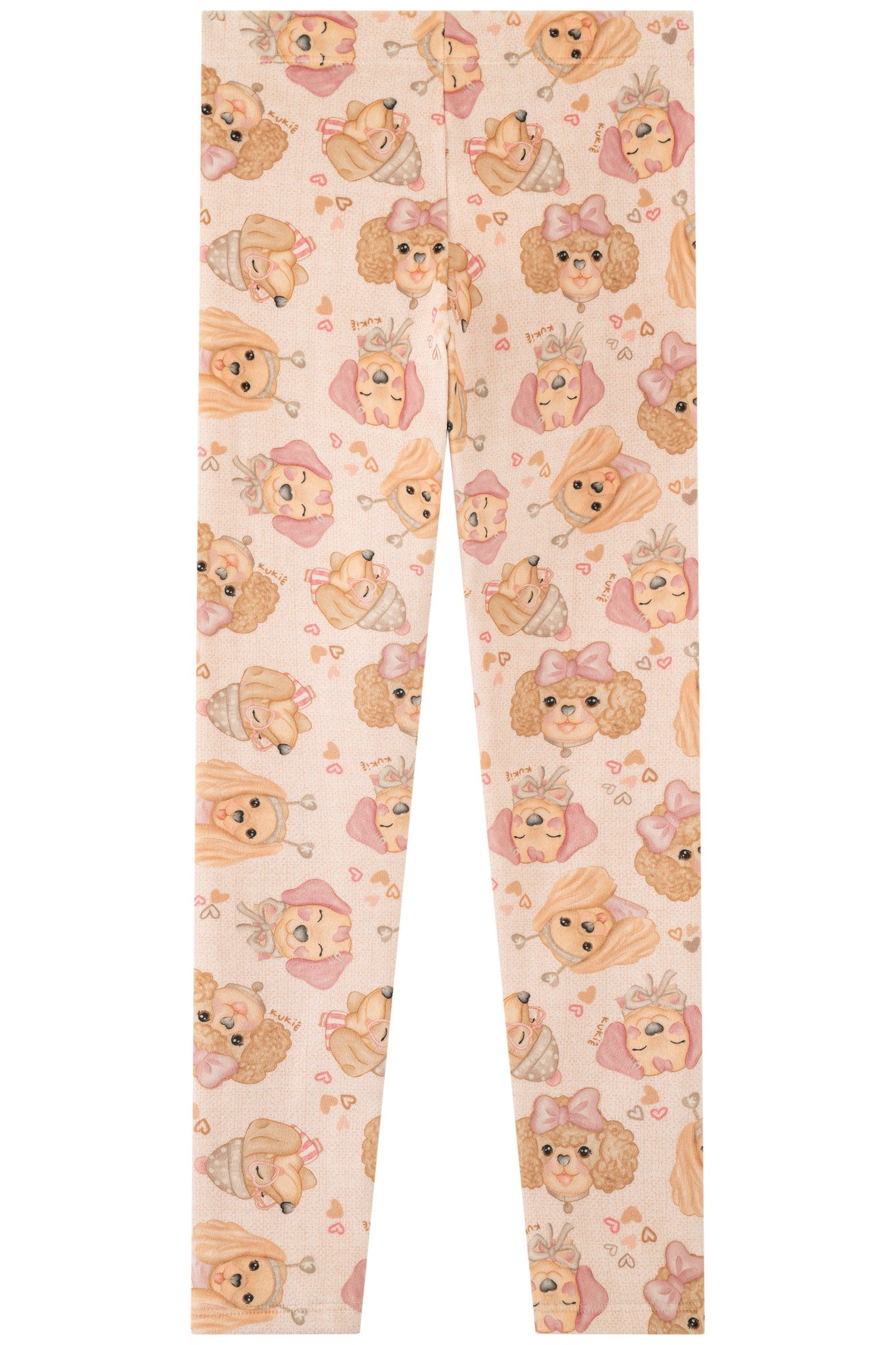 Conjunto de Blusão em Moletom com Pelúcia e Calça Legging em Fleece Luxo 90635 Kukiê Infantil Menina