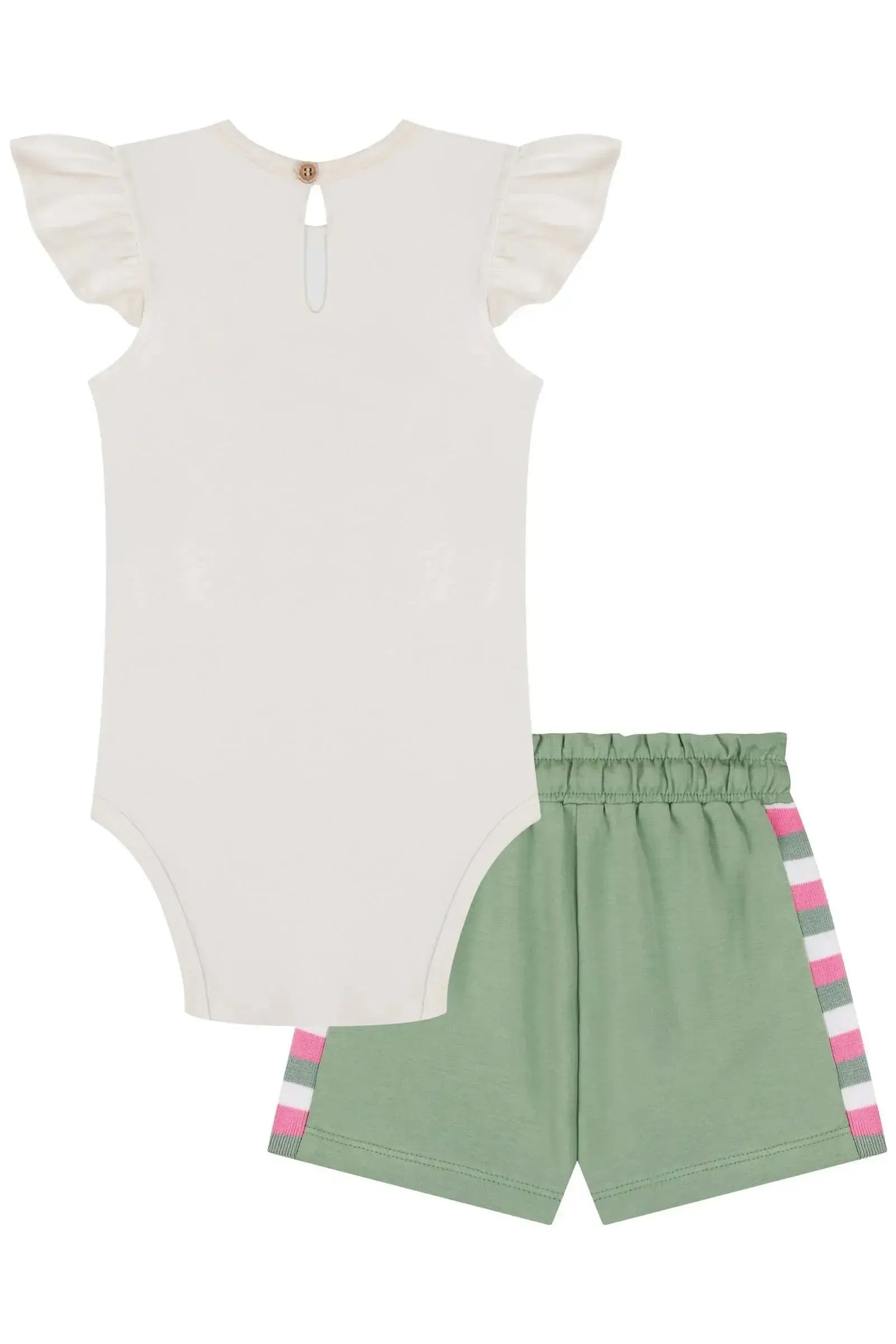 Conjunto de Body e Shorts em Cotton 85502 Kukiê Bebê Menina