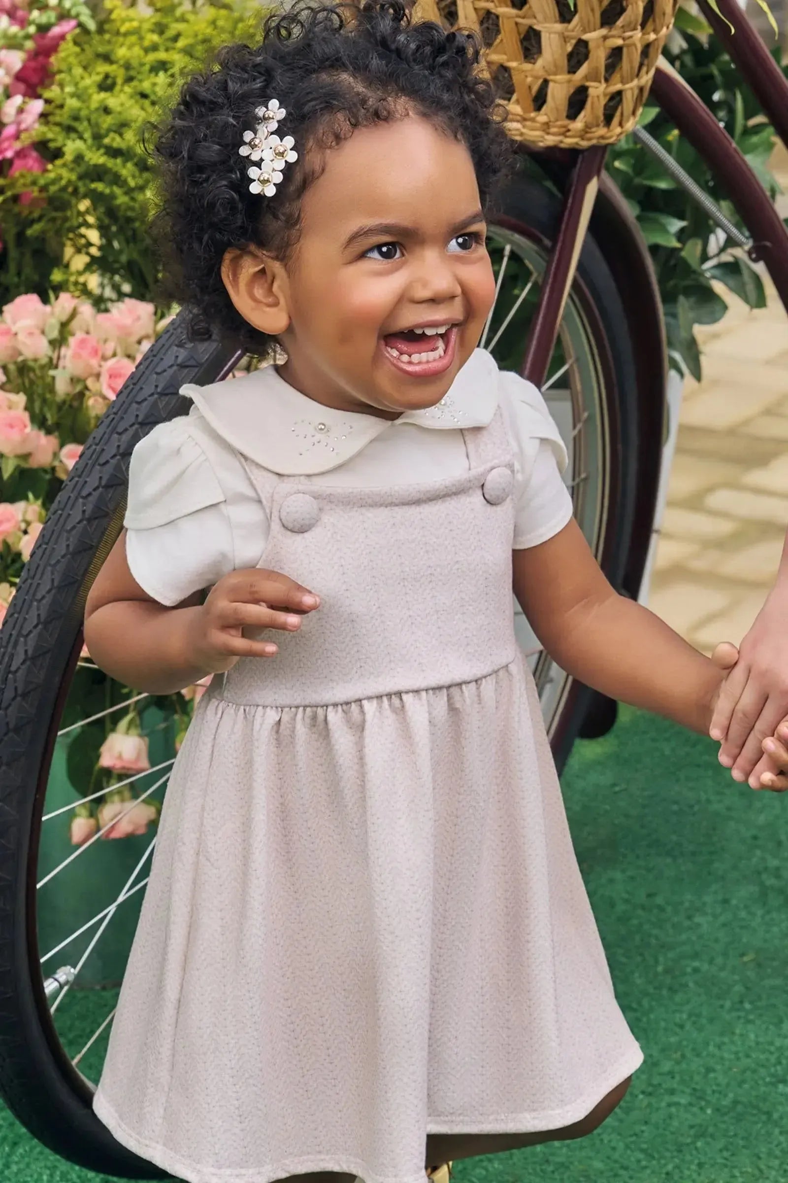 Conjunto de Body em Cotton e Salopete em Molecotton 84680 Kukiê Bebê Menina