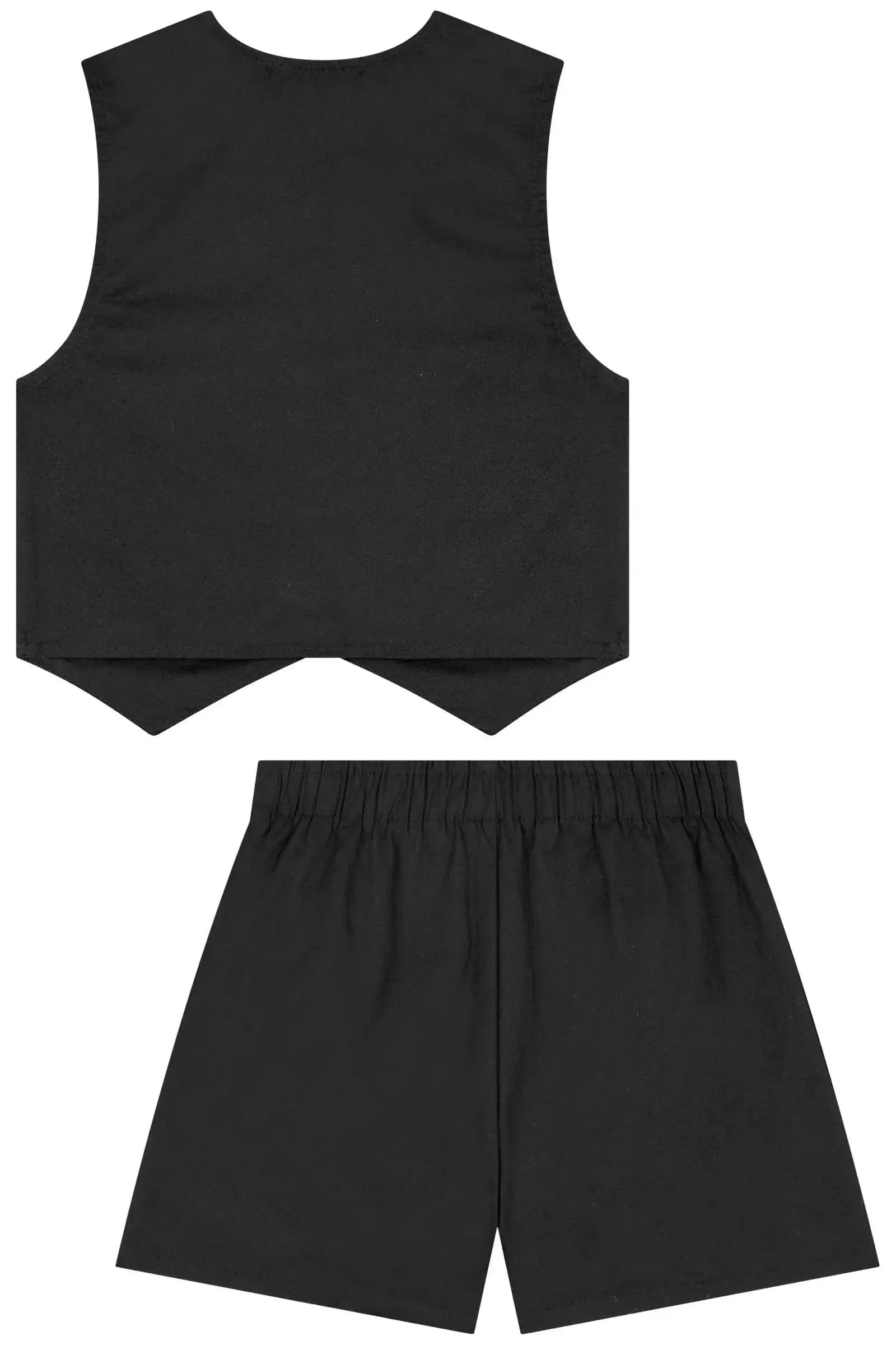 Conjunto de Colete e Shorts em Sarja com Elastano 83410 Kukiê Infantil Menina
