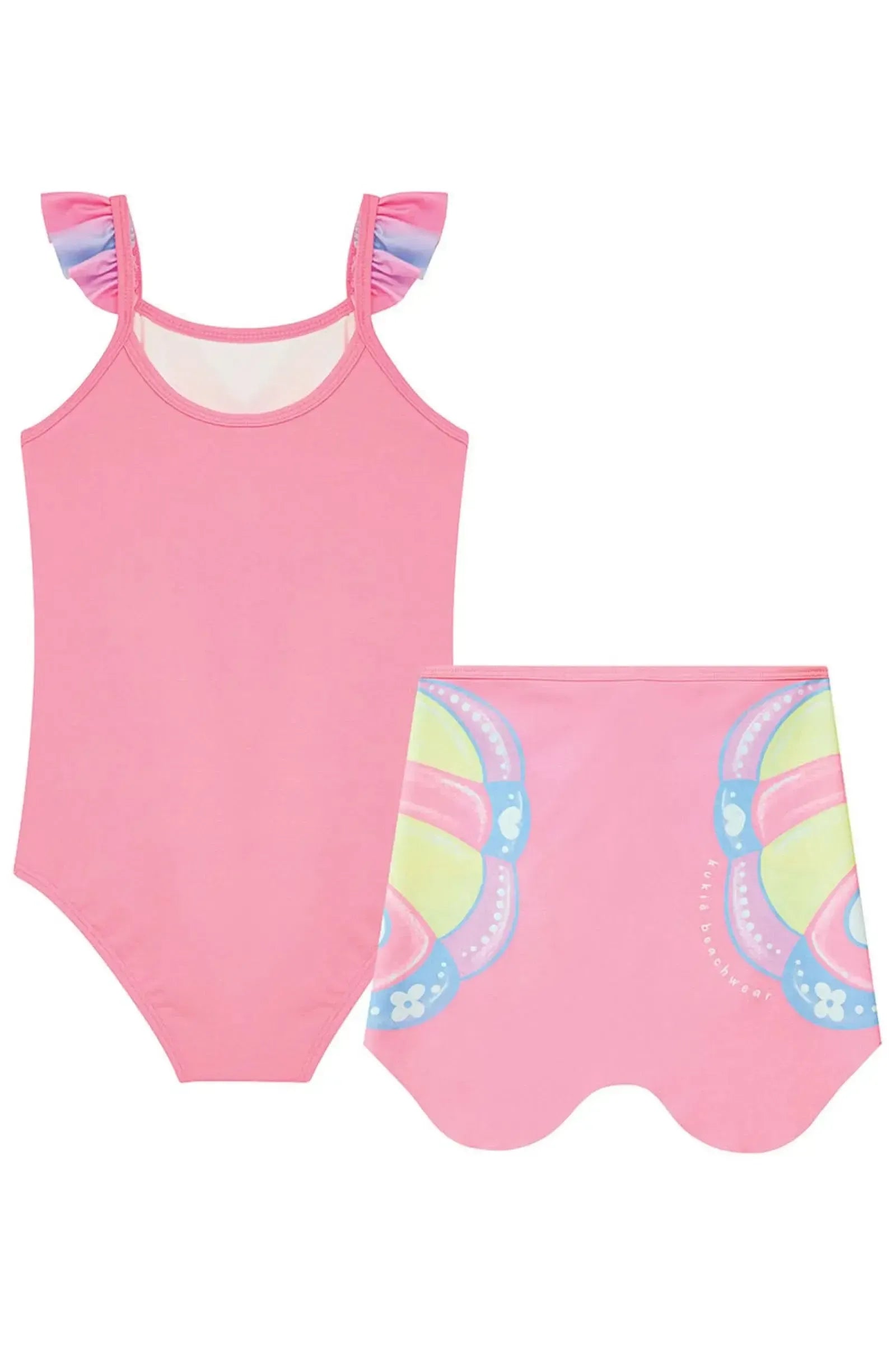 Conjunto de Maiô e Saída em Malha com Proteção UV50+ 95212 Kukiê Infantil Menina