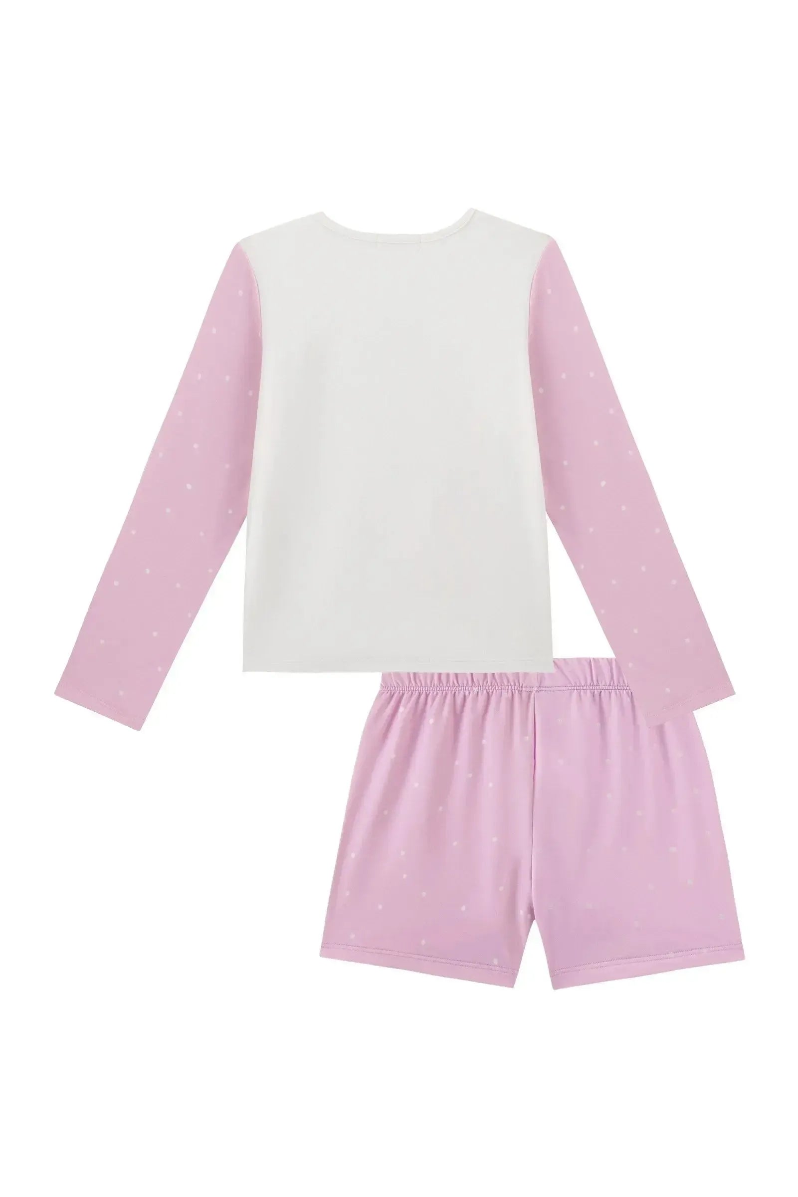 Conjunto de Pijama de Blusa e Shorts em Malha Comfy 89270 Kukiê Infantil Menina