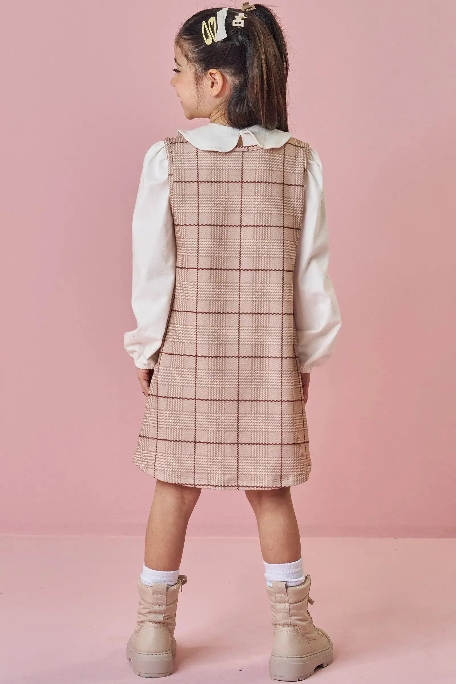 Conjunto de Vestido em Molecotton e Blusa em Cotton 90248 Kukiê Infantil Menina