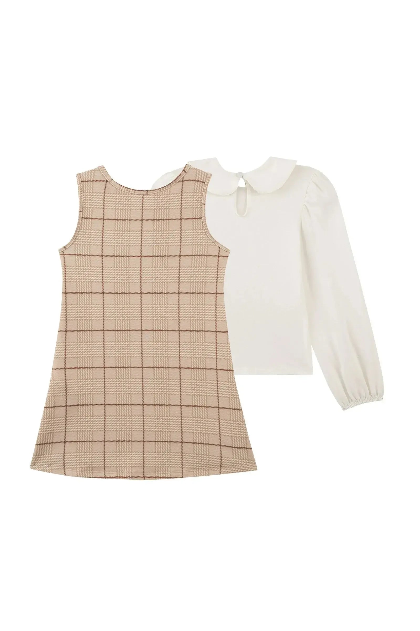 Conjunto de Vestido em Molecotton e Blusa em Cotton 90248 Kukiê Infantil Menina