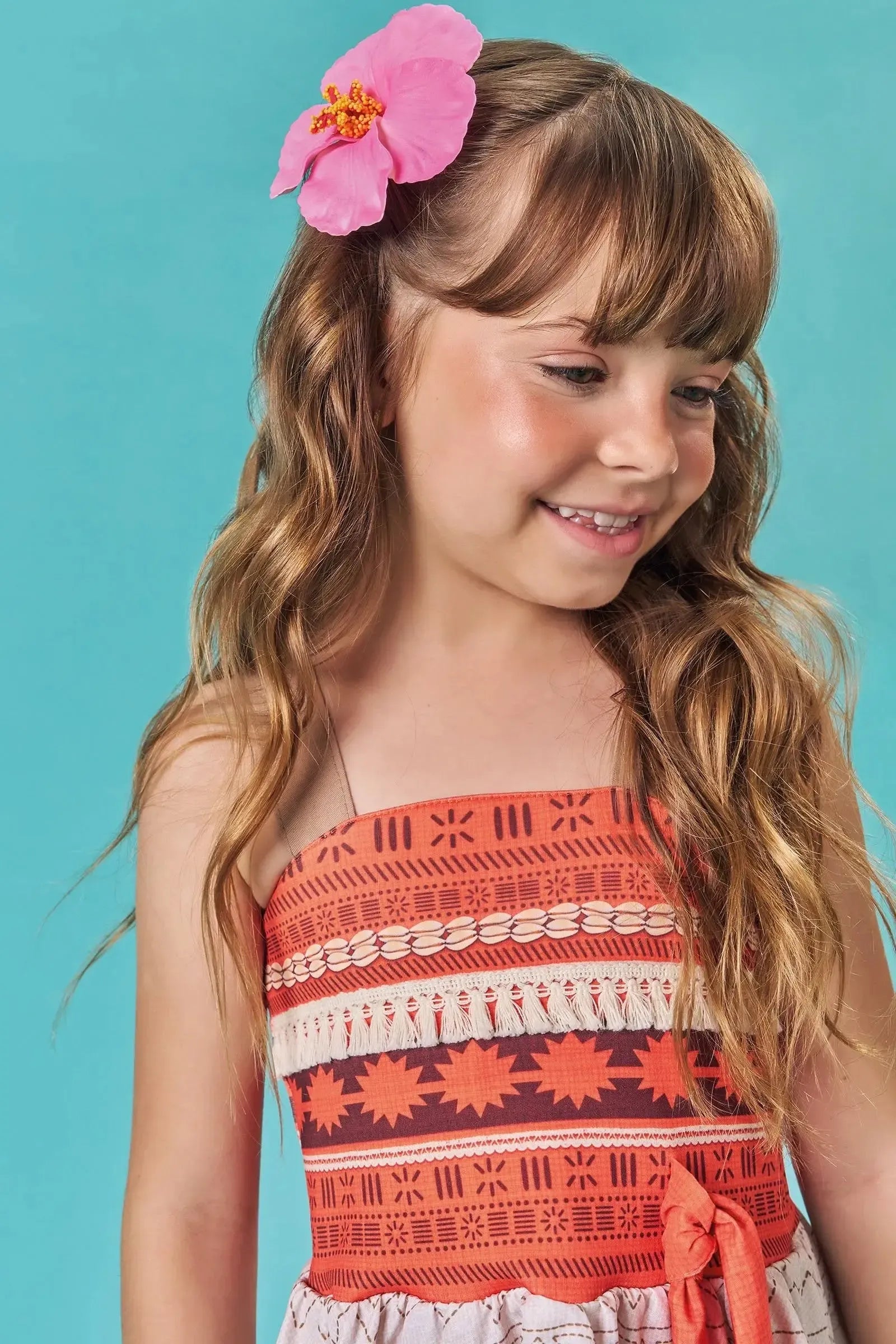 Fantasia de Havaiana em Fly Tech e Nylon 85749 Infanti Infantil Menina