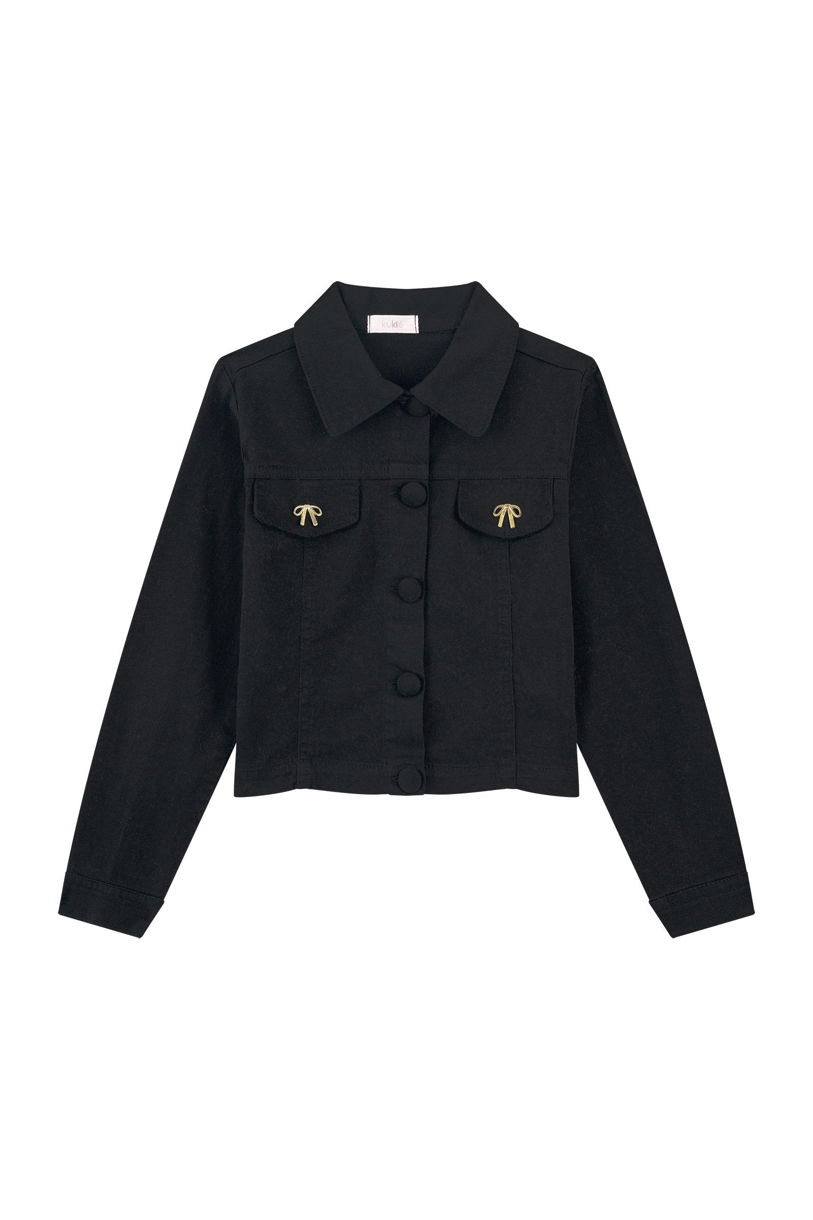 Jaqueta Boxy Over em Sarja com Elastano 89873 Kukiê Infantil Menina