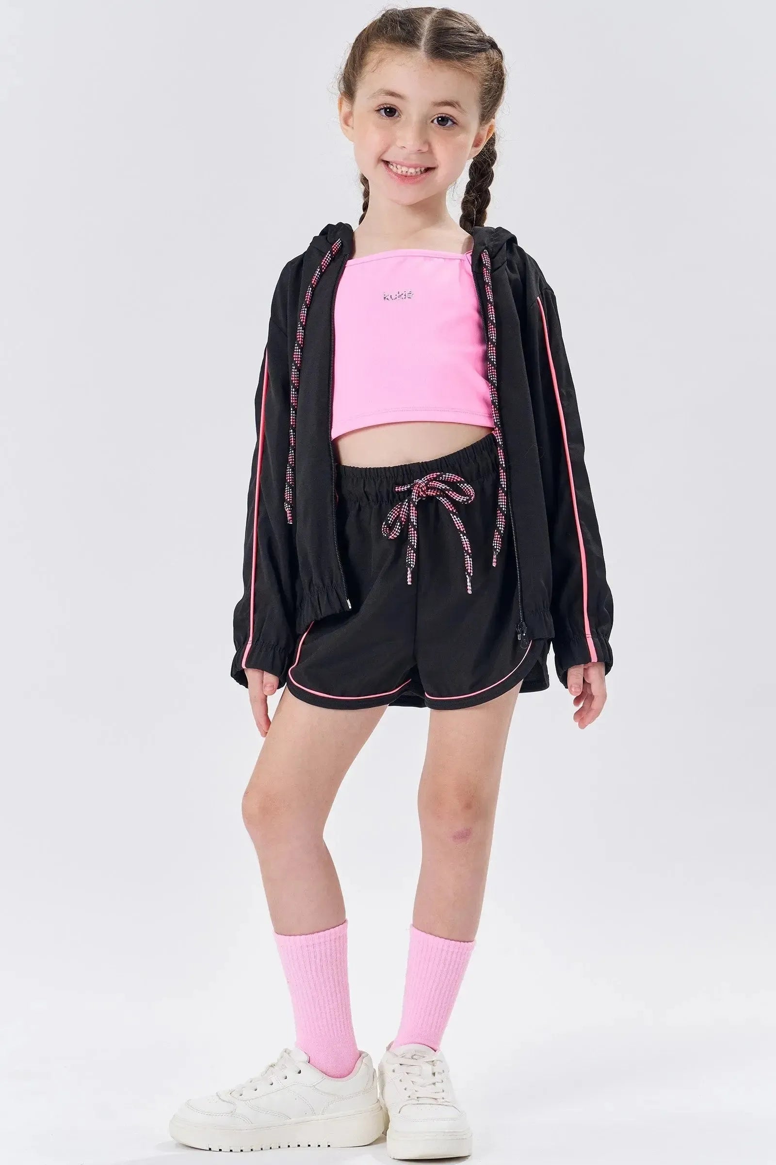 Jaqueta Corta Vento em Nylon com Elastano 83792 Kukiê Infantil Menina