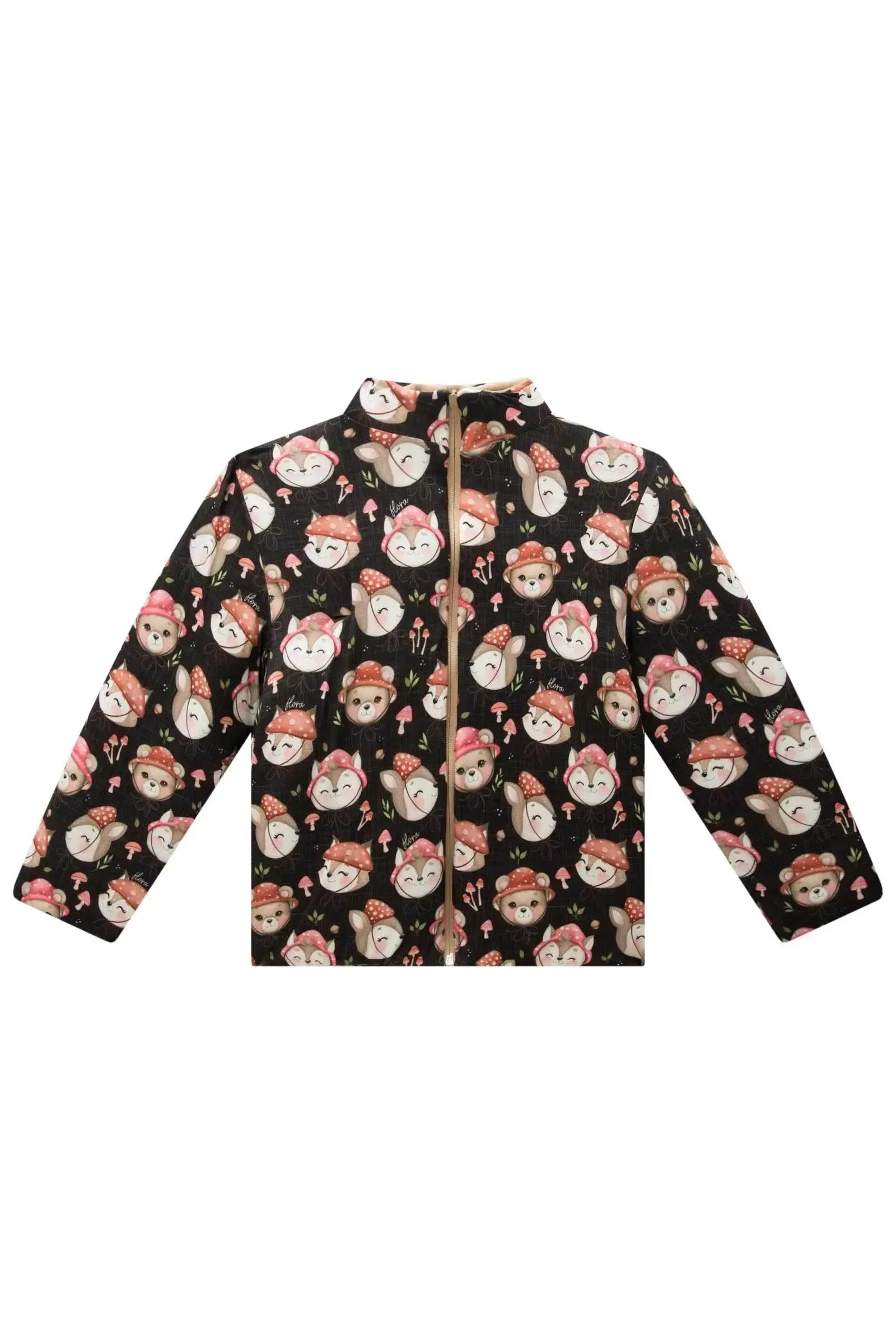 Jaqueta Puffer Reversível em Veludo com Elastano e Malha Comfy 89404 Infanti Infantil Menina