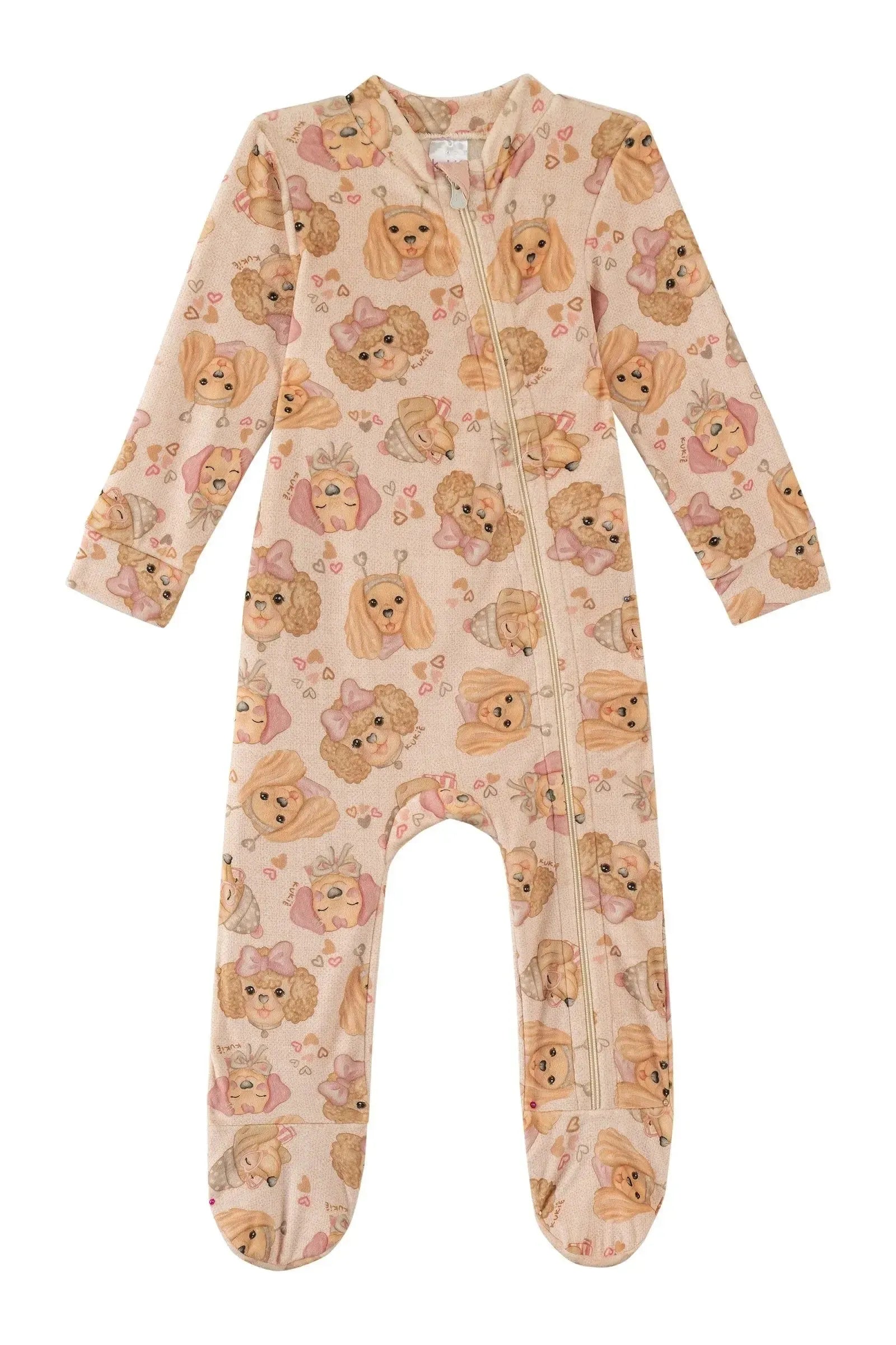 Macacão em Fleece Luxo 90513 Kukiê Bebê Menina