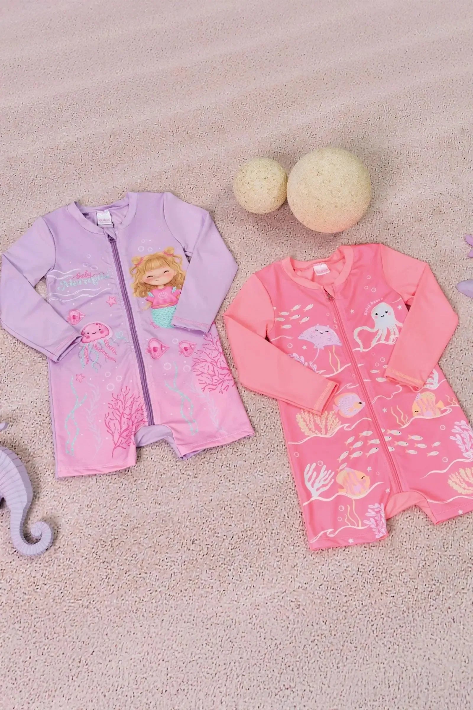 Macacão em Malha com Proteção UV50+ 84166 Kukiê Bebê Menina