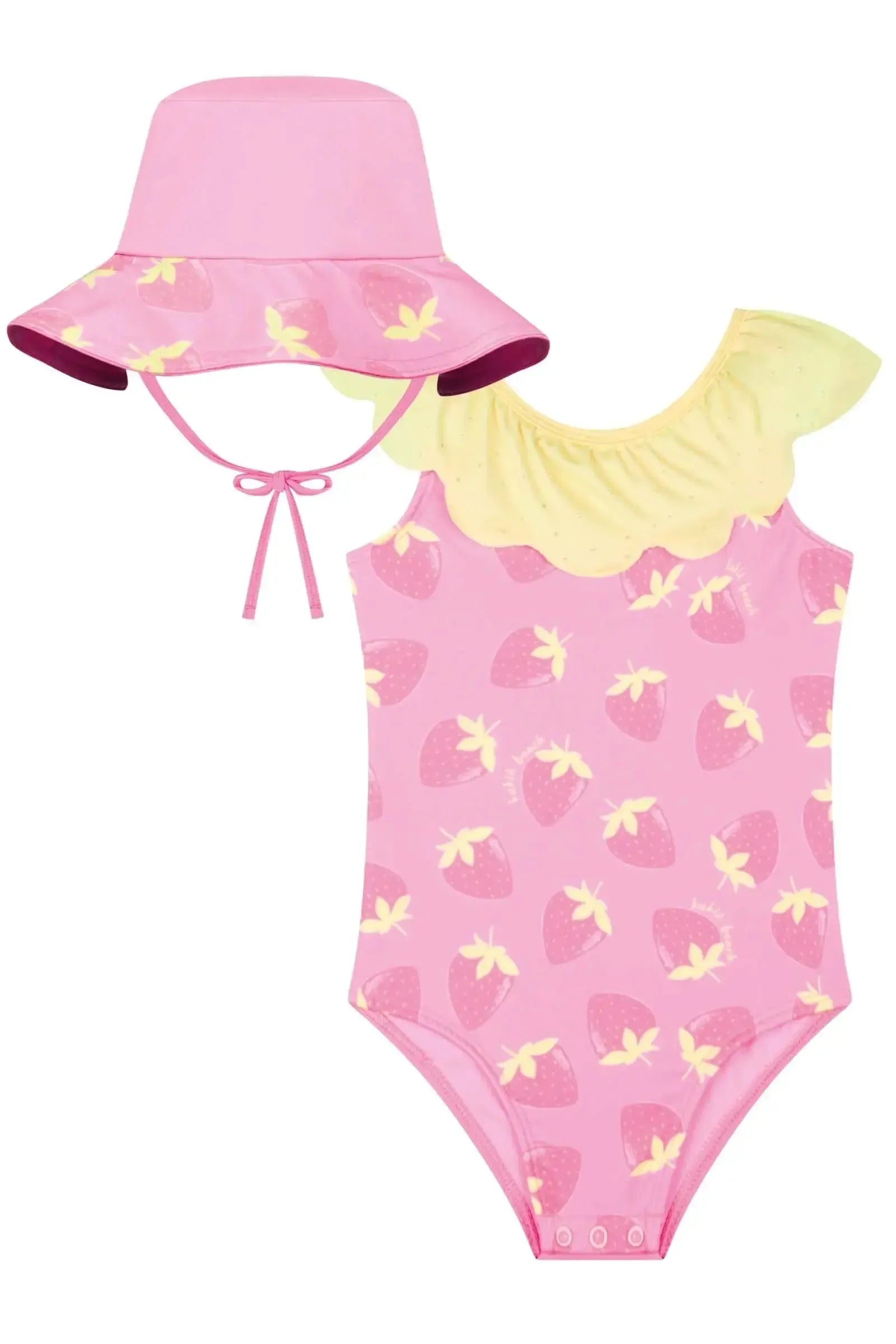 Maiô e Chapéu em Malha com Proteção UV 50+ 83031 Kukiê Bebê Menina