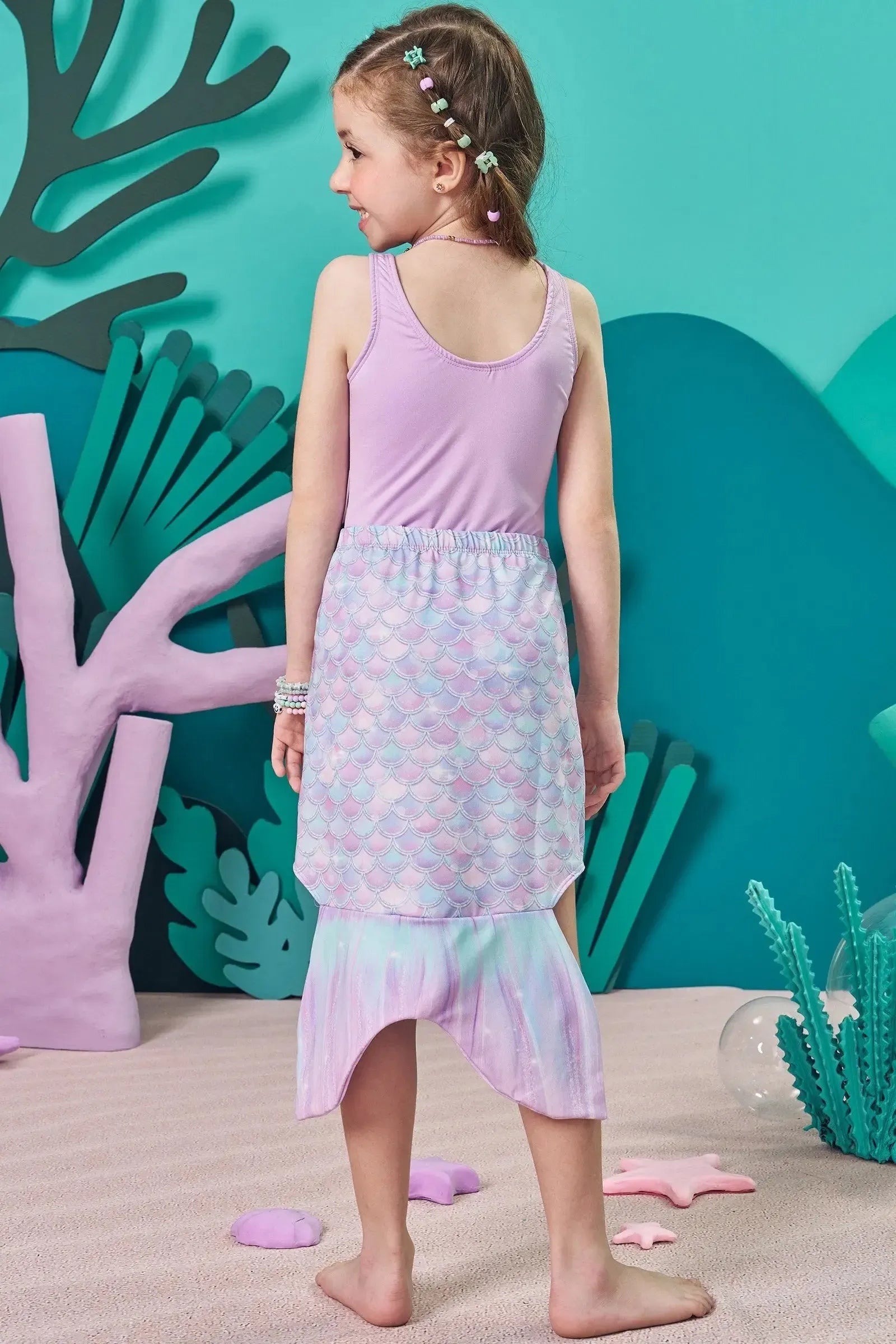 Maiô e Saia em Malha com Proteção UV50+ 83681 Kukiê Infantil Menina