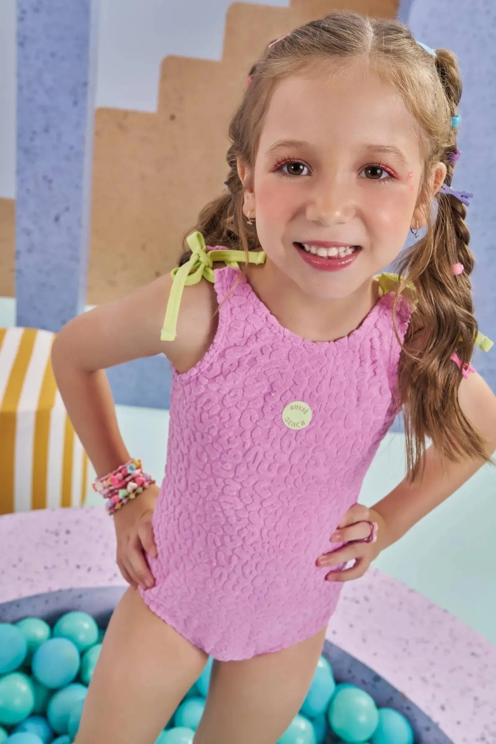 Maiô em Malha Atoalhada 89407 Kukiê Infantil Menina