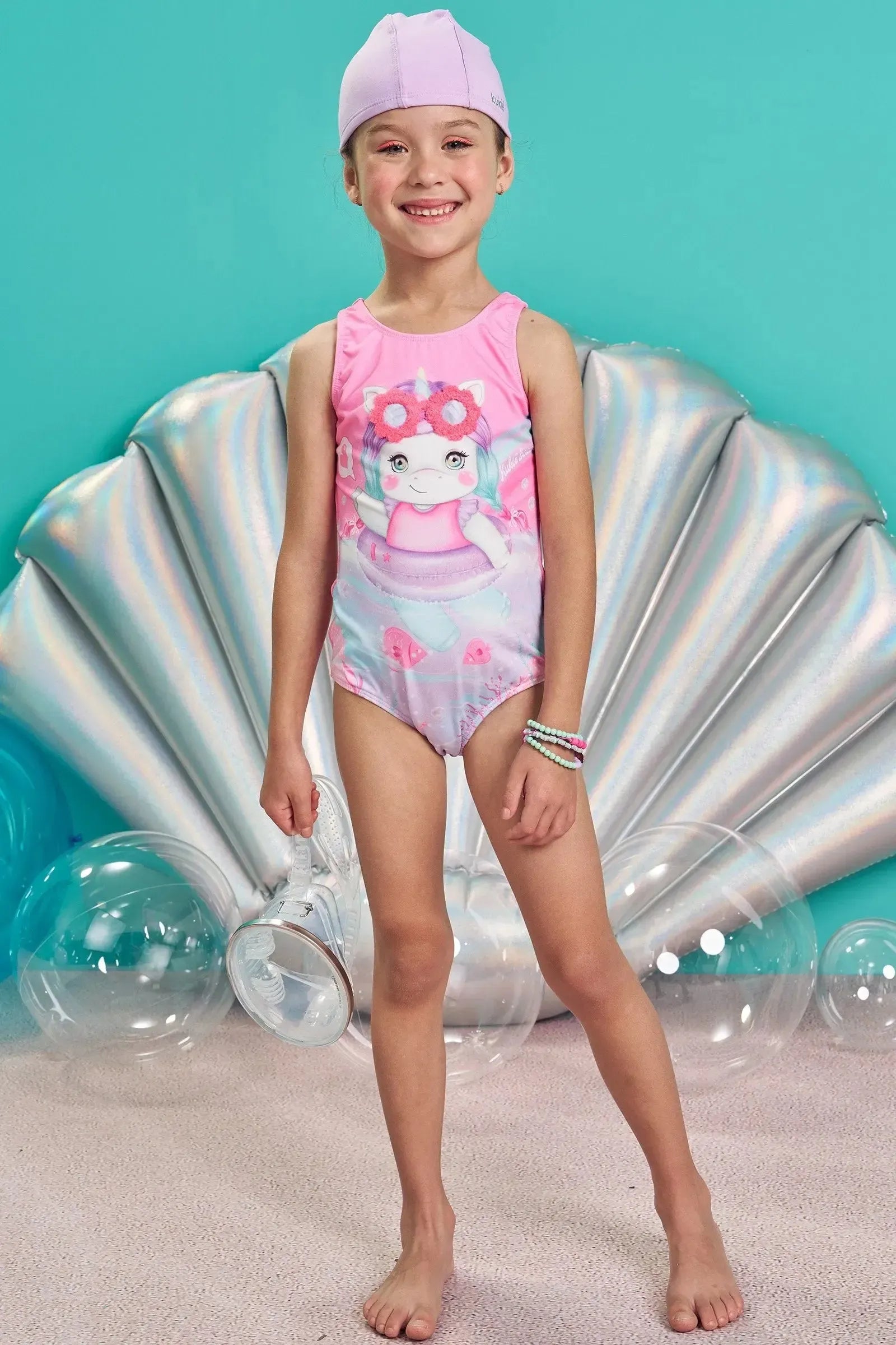 Maiô em Malha com Proteção UV 50+ 83563 Kukiê Infantil Menina