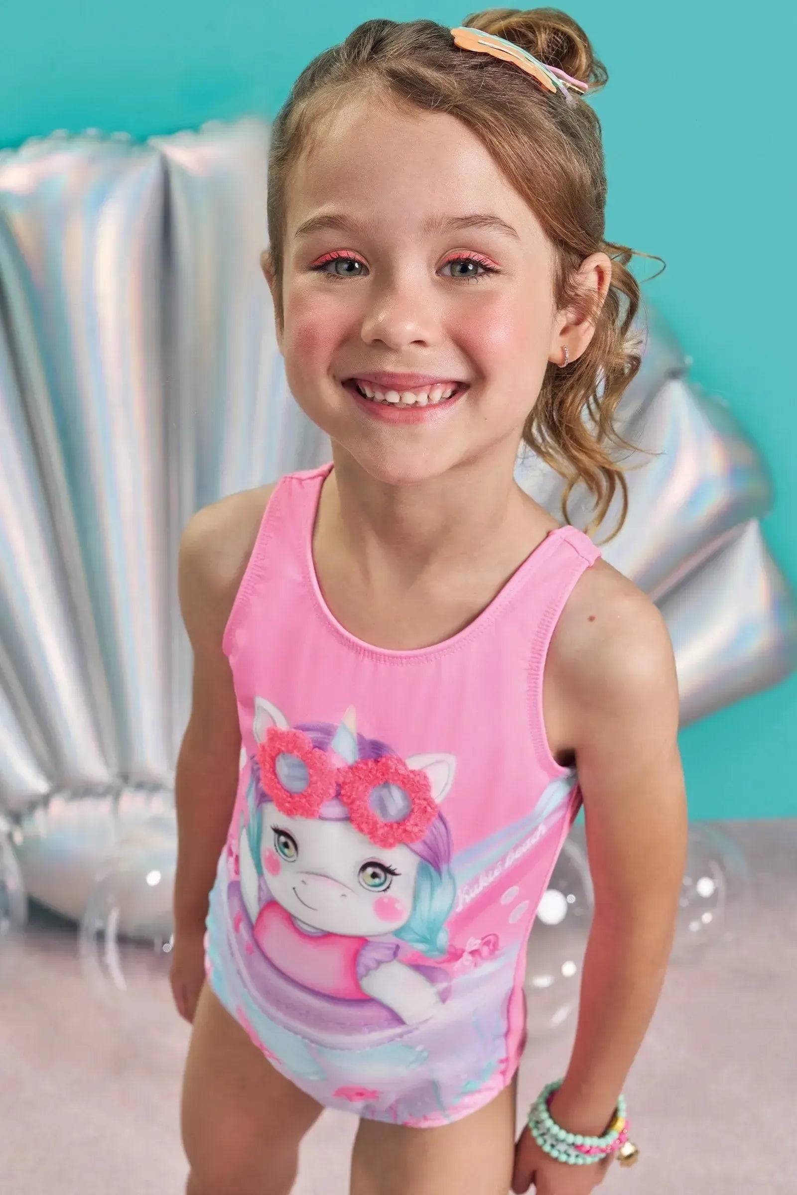 Maiô em Malha com Proteção UV 50+ 83563 Kukiê Infantil Menina