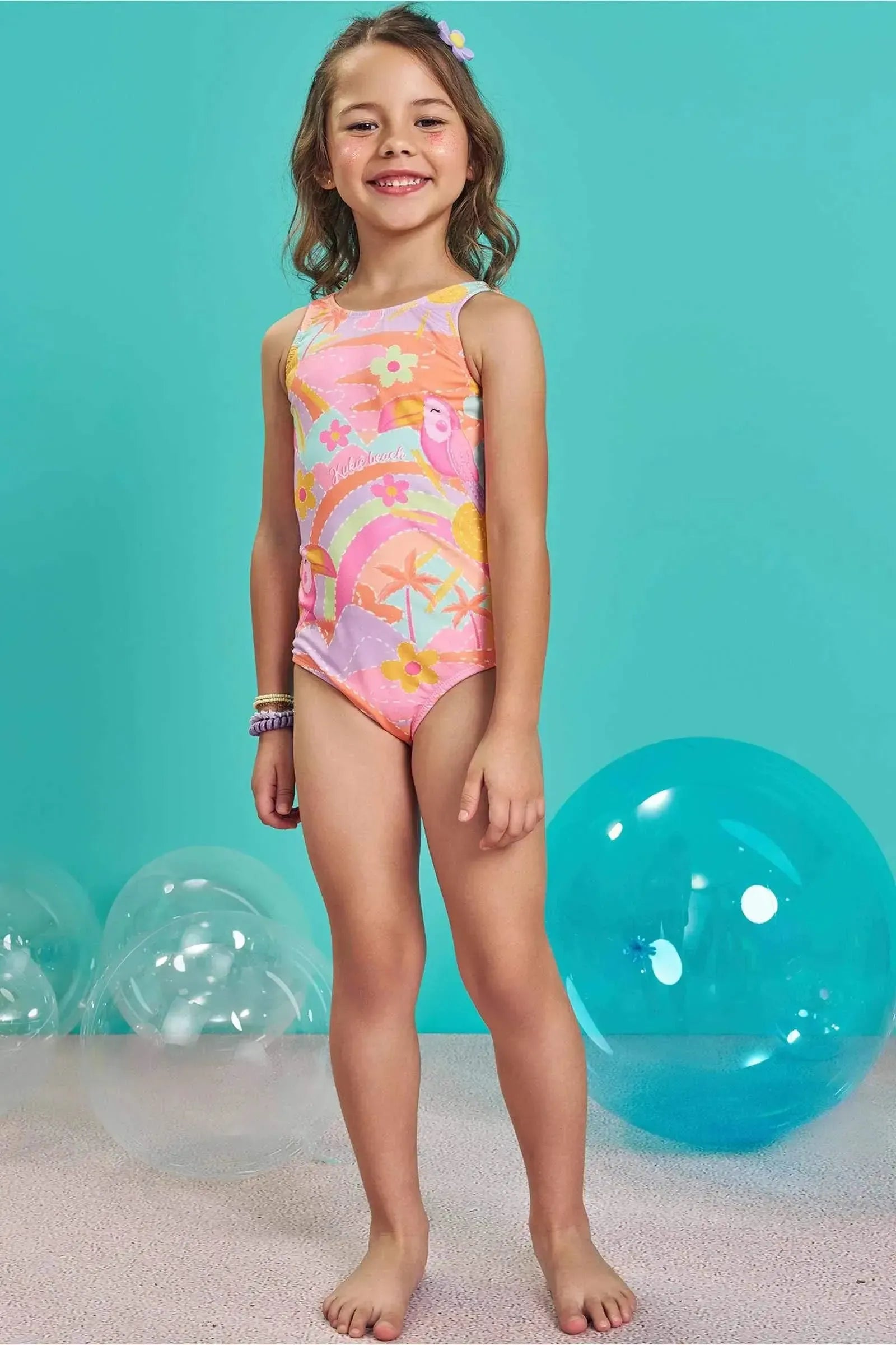 Maiô em Malha com Proteção UV 50+ 83575 Kukiê Infantil Menina