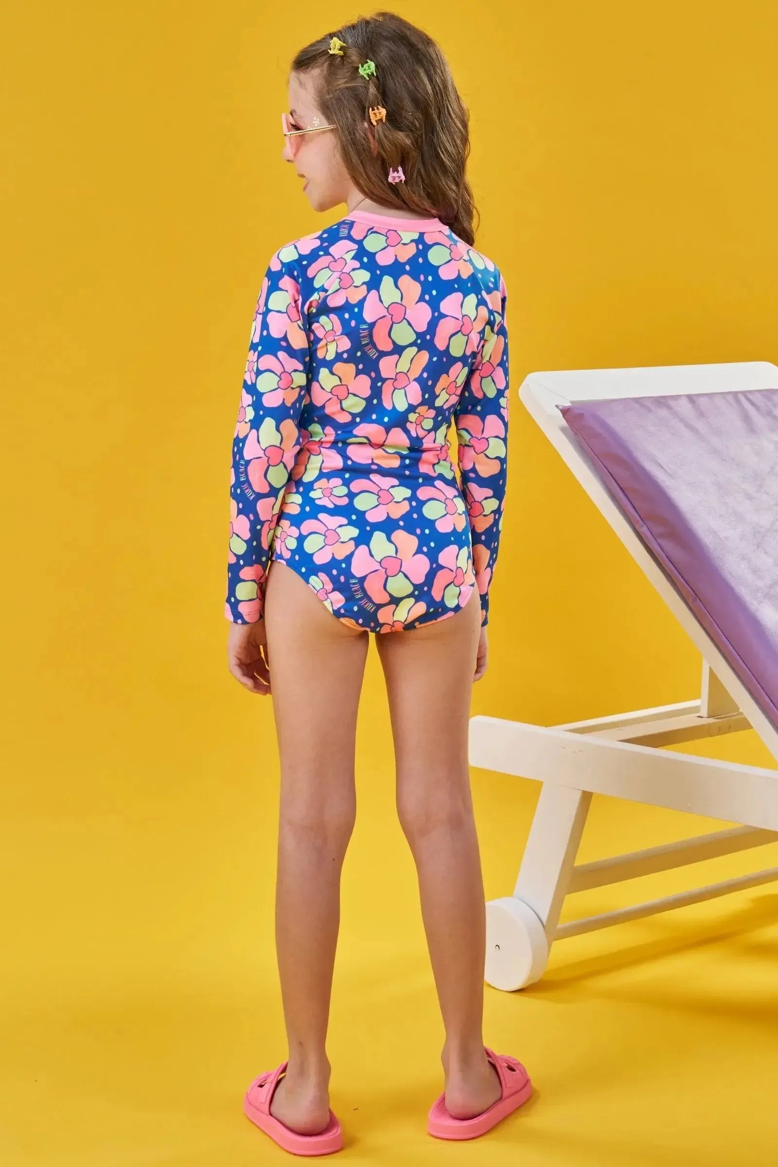 Maiô em Malha com Proteção UV50+ 88918 Kukiê Infantil Menina