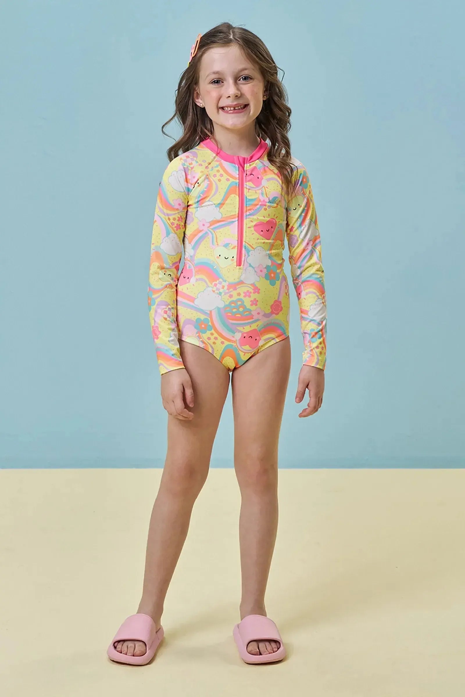 Maiô em Malha com Proteção UV50+ 95283 Kukiê Infantil Menina