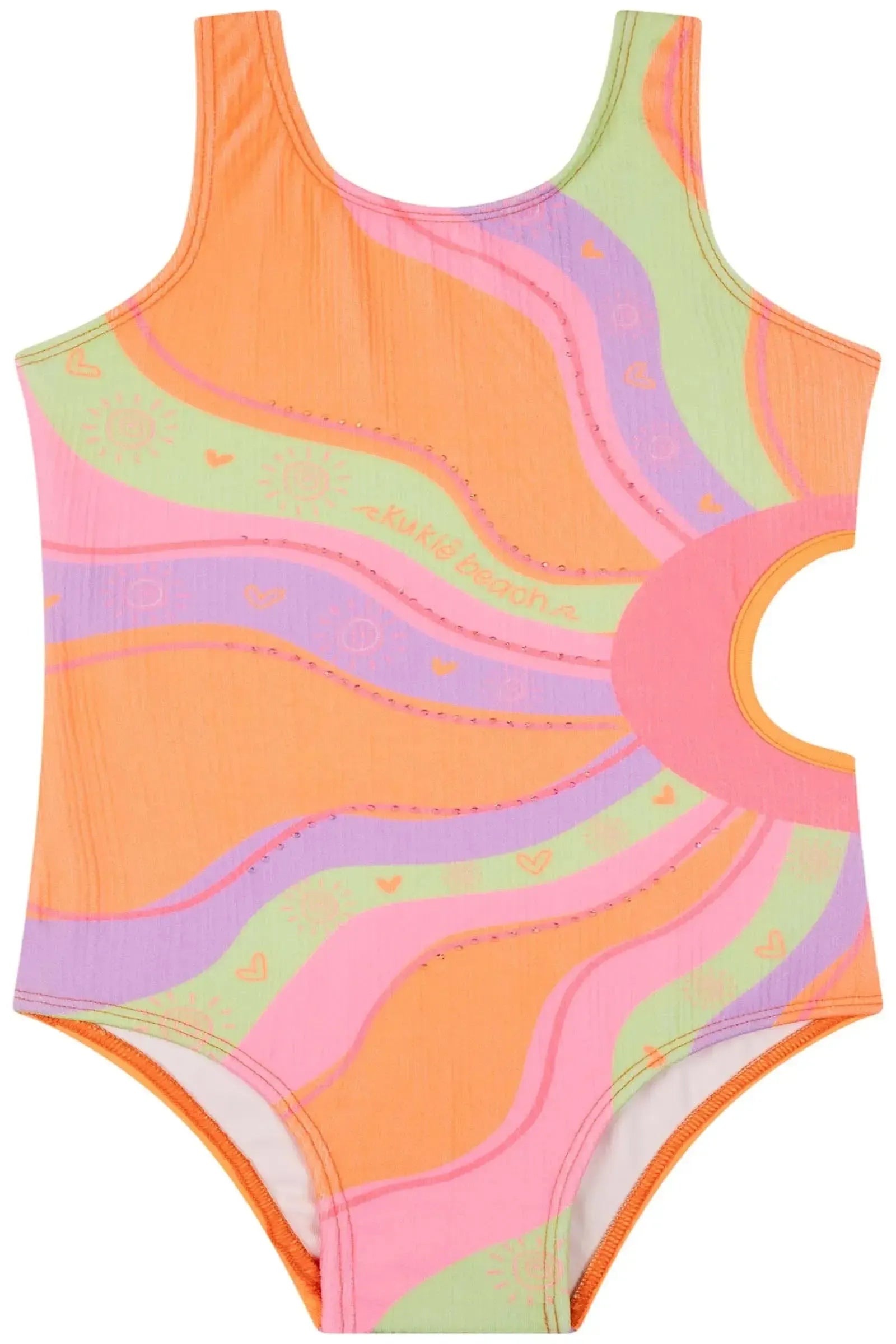 Maiô em Malha Jacquard Textura com Proteção UV50+ 83045 Kukiê Infantil Menina