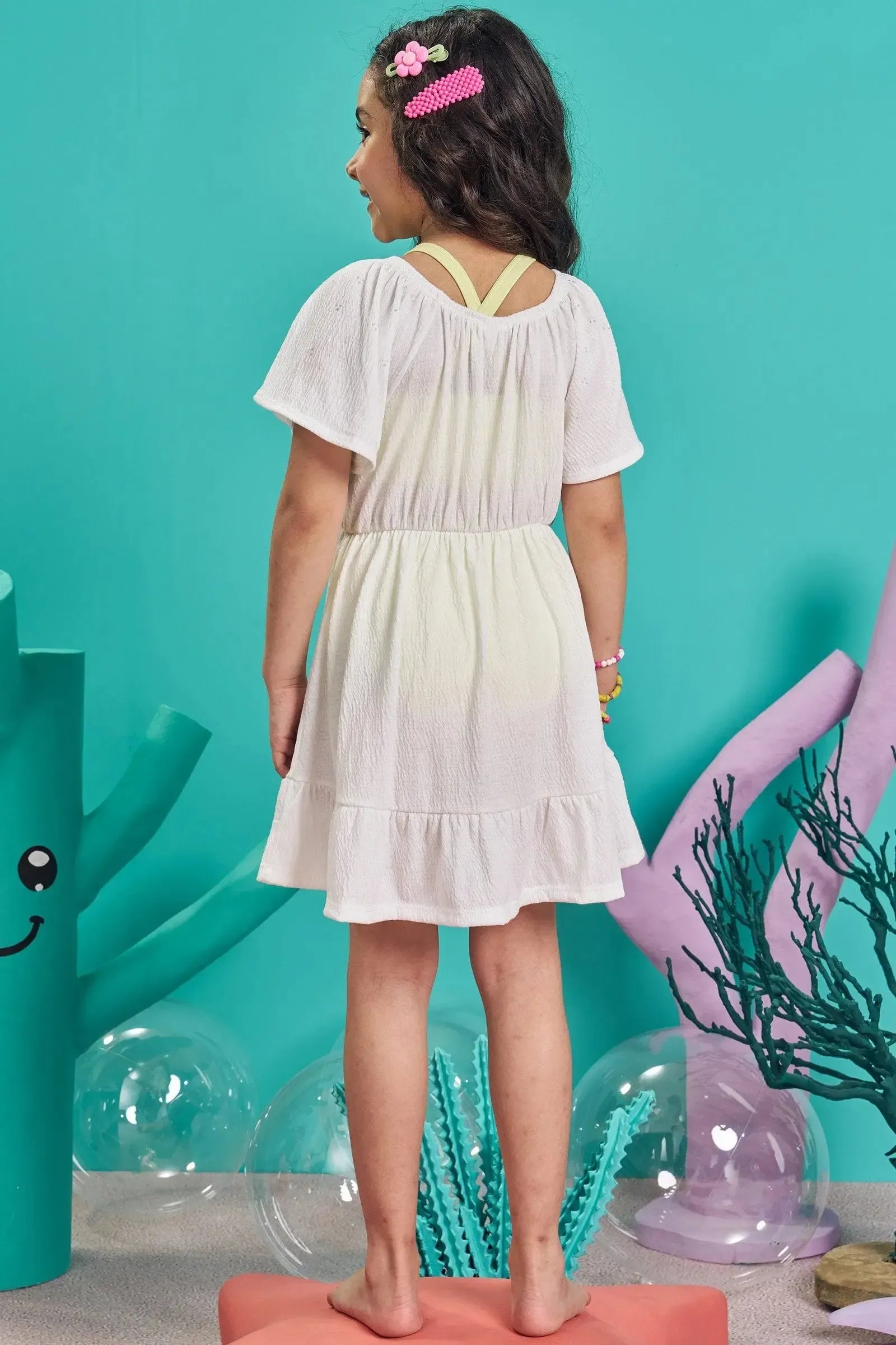 Saída de Praia em Malha Wave 84169 Kukiê Infantil Menina