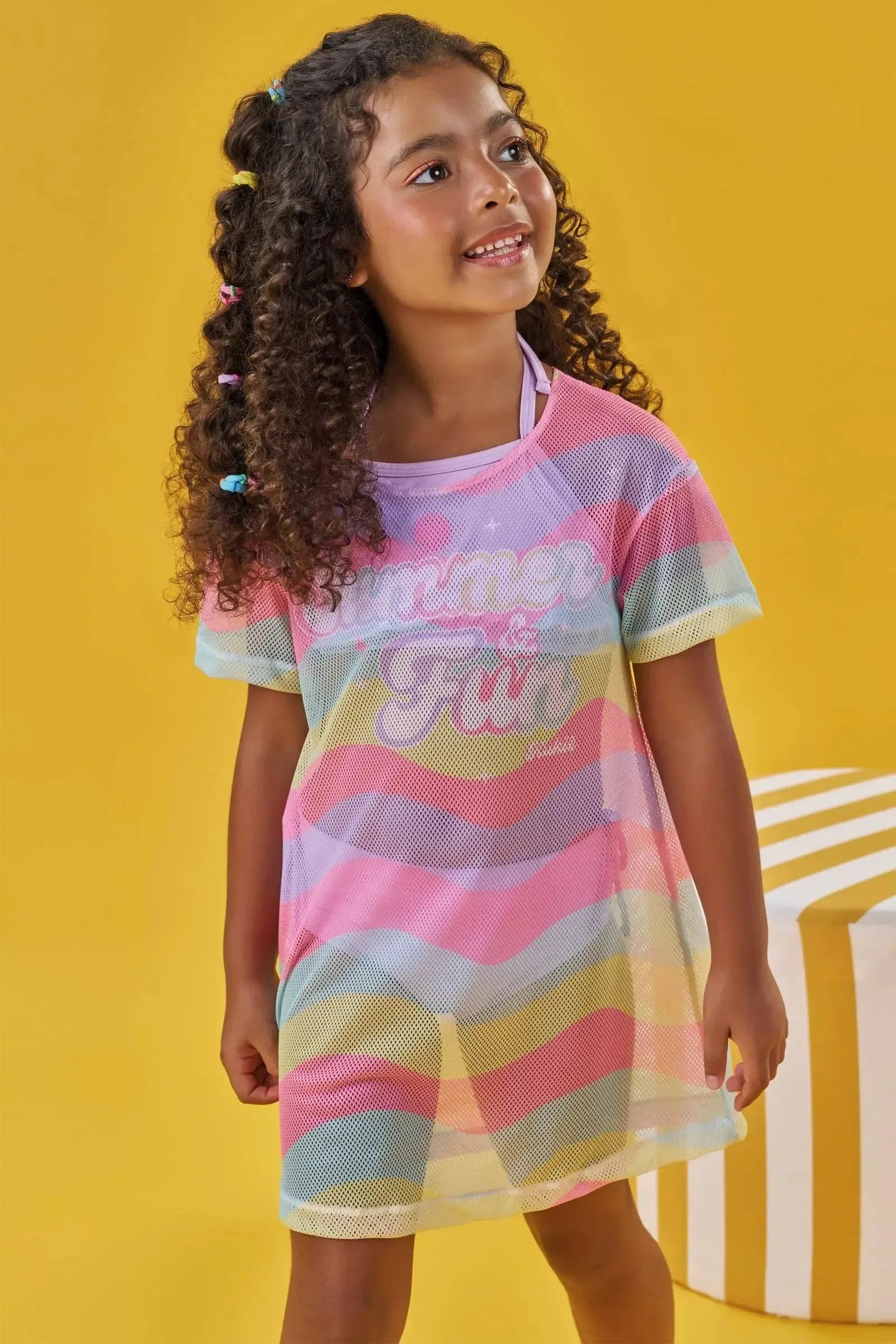 Saída de Praia em Tela Fashion 88057 Kukiê Infantil Menina