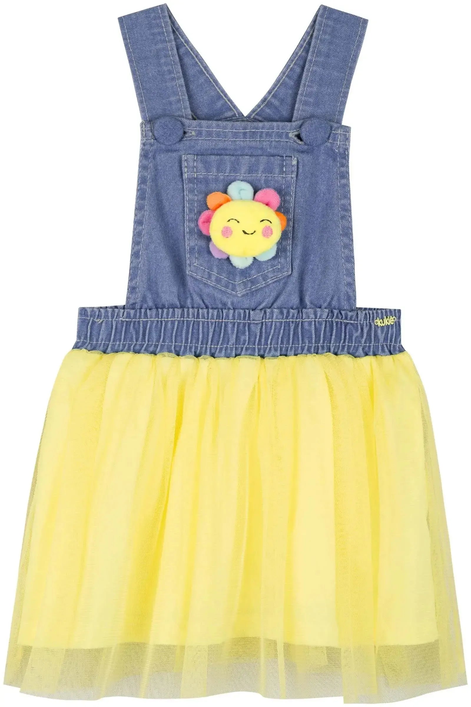 Salopete em Jeans e Tule com Elastano 85628 Kukiê Bebê Menina