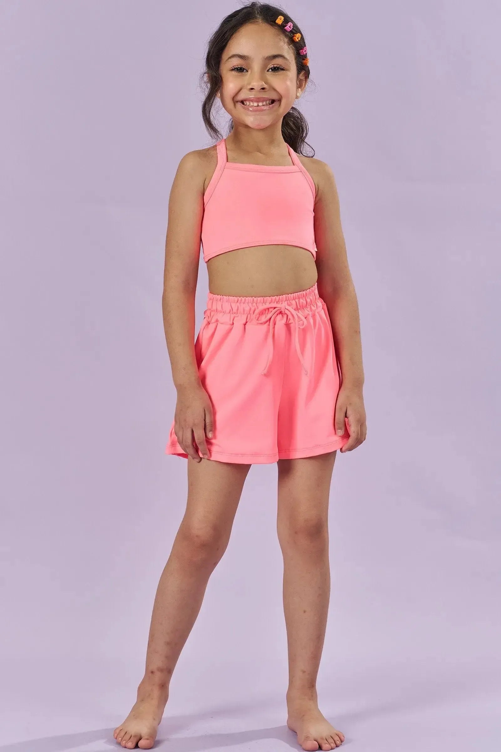 Shorts em Malha com Proteção UV 50+ 83299 Kukiê Infantil Menina