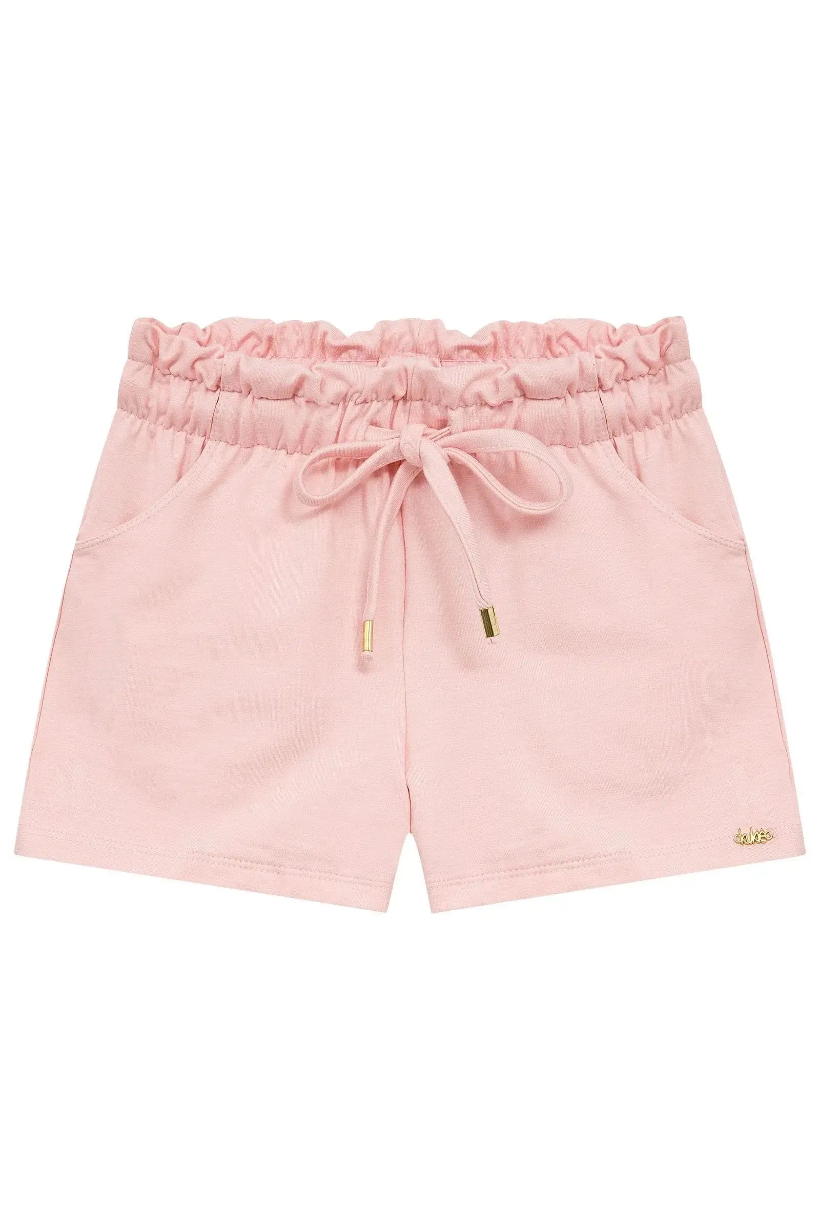 Shorts em Moletom sem Pelúcia 94350 Kukiê Infantil Menina