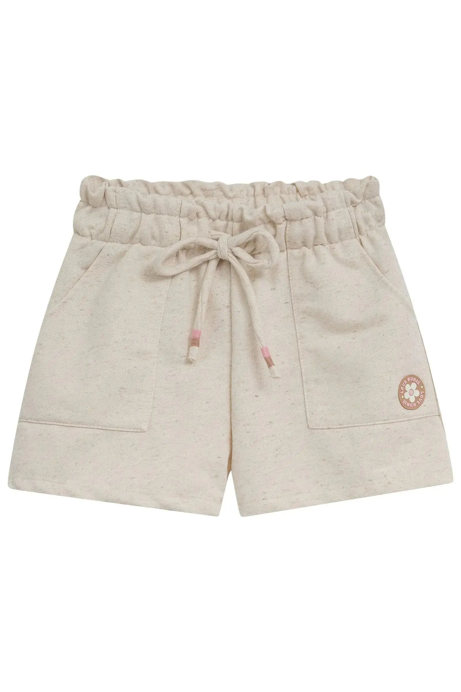 Shorts em Moletom sem Pelúcia 94714 Kukiê Infantil Menina