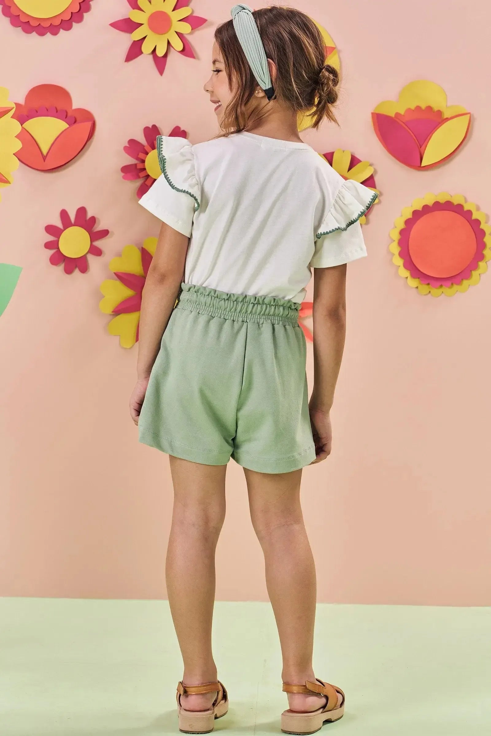 Shorts em Molevisco 84772 Kukiê Infantil Menina