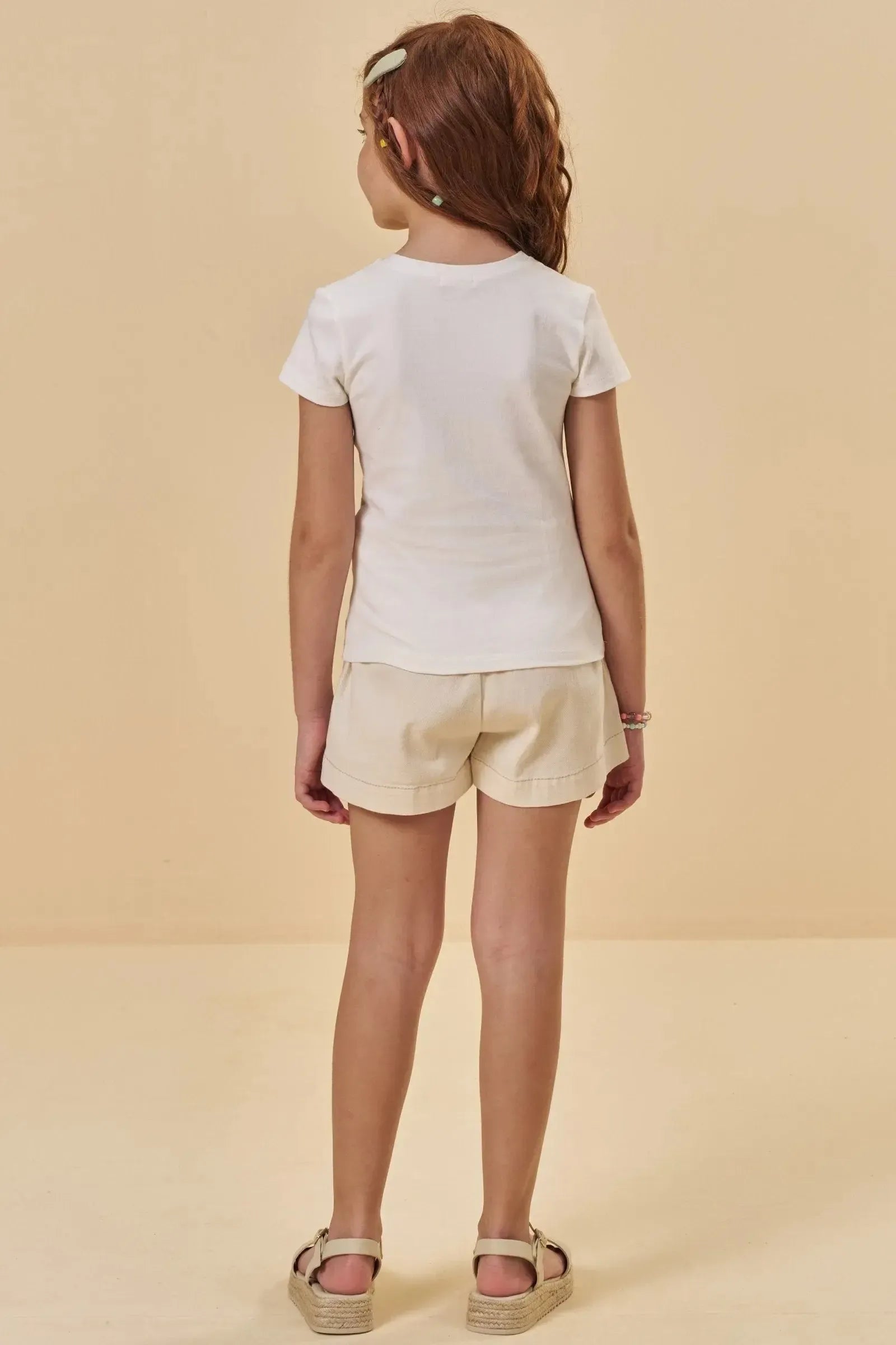Shorts em Sarja com Elastano 95570 Kukiê Infantil Menina