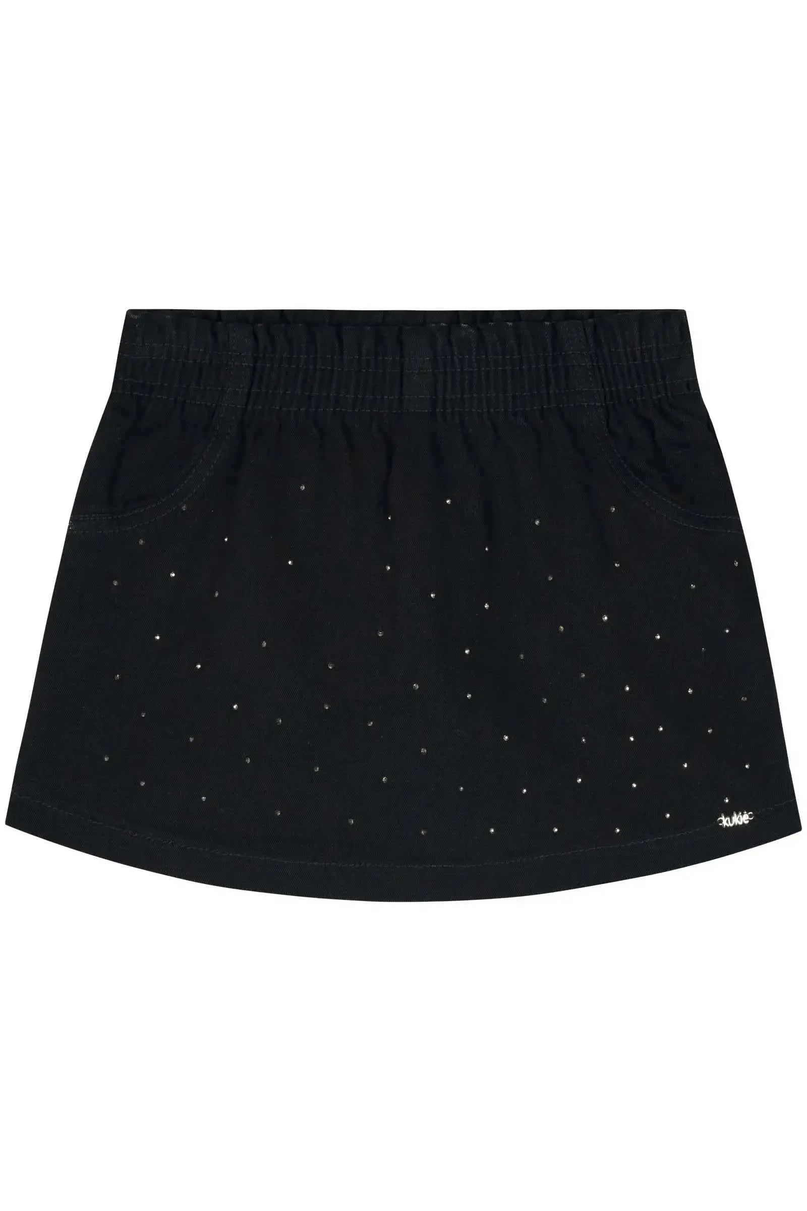 Shorts Saia em Jeans com Elastano 83763 Kukiê Infantil Menina