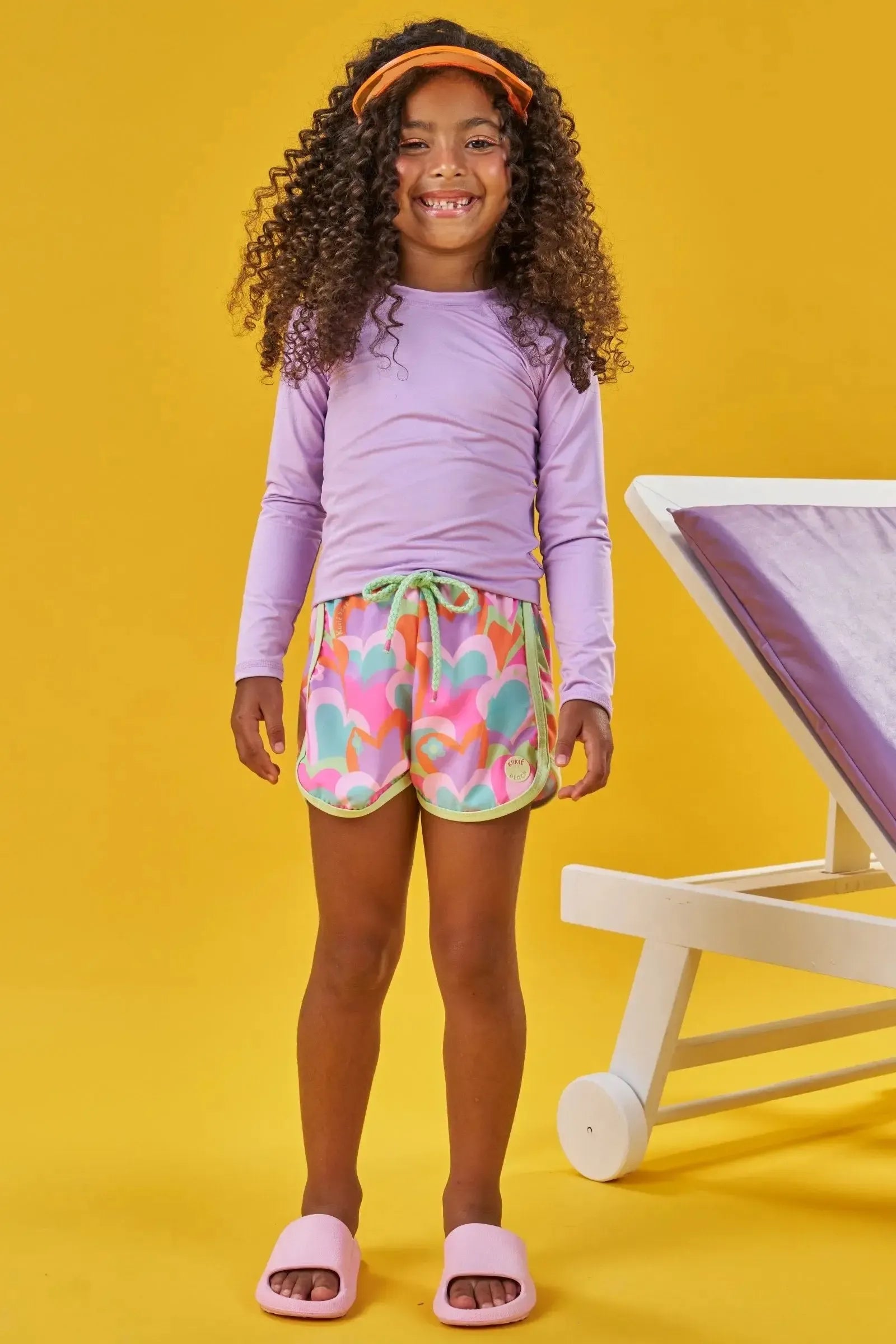 Shorts Saída de Praia em Nylon com Elastano 88927 Kukiê Infantil Menina