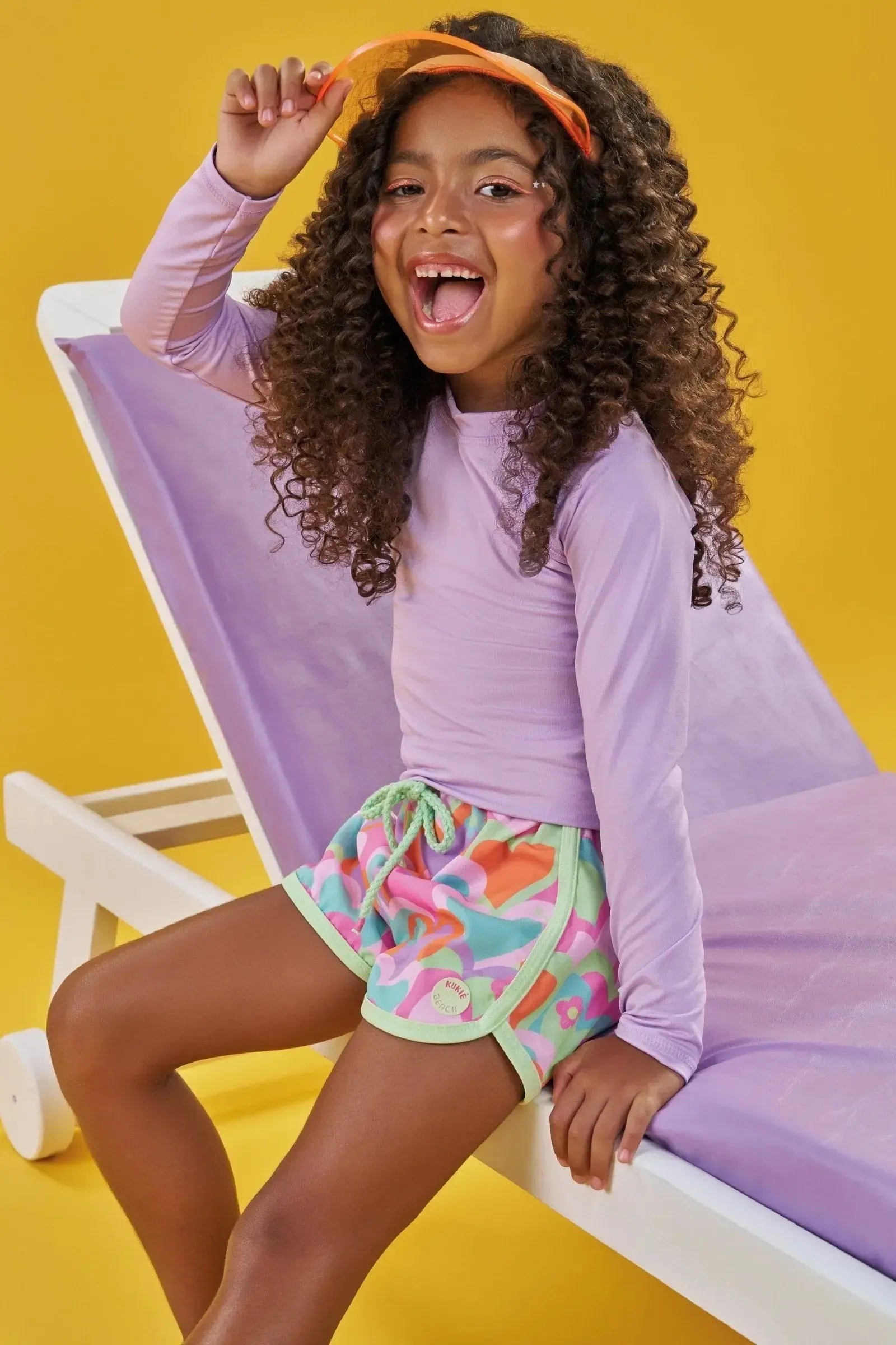 Shorts Saída de Praia em Nylon com Elastano 88927 Kukiê Infantil Menina
