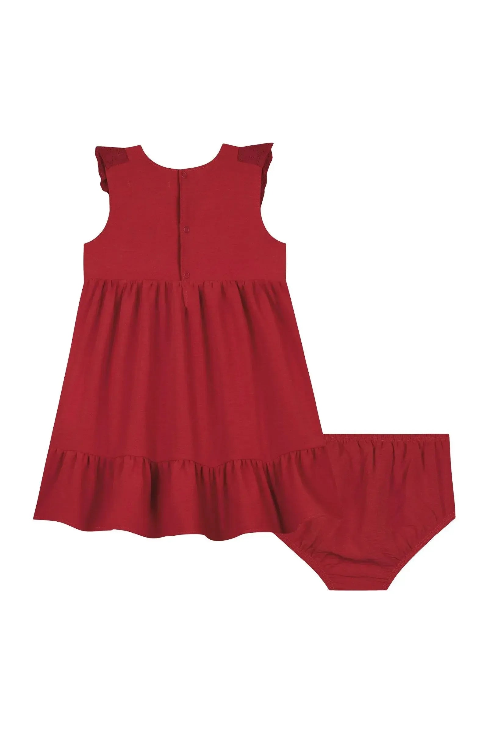 Vestido e Calcinha em Tecido Crepe 87572 Kukiê Bebê Menina