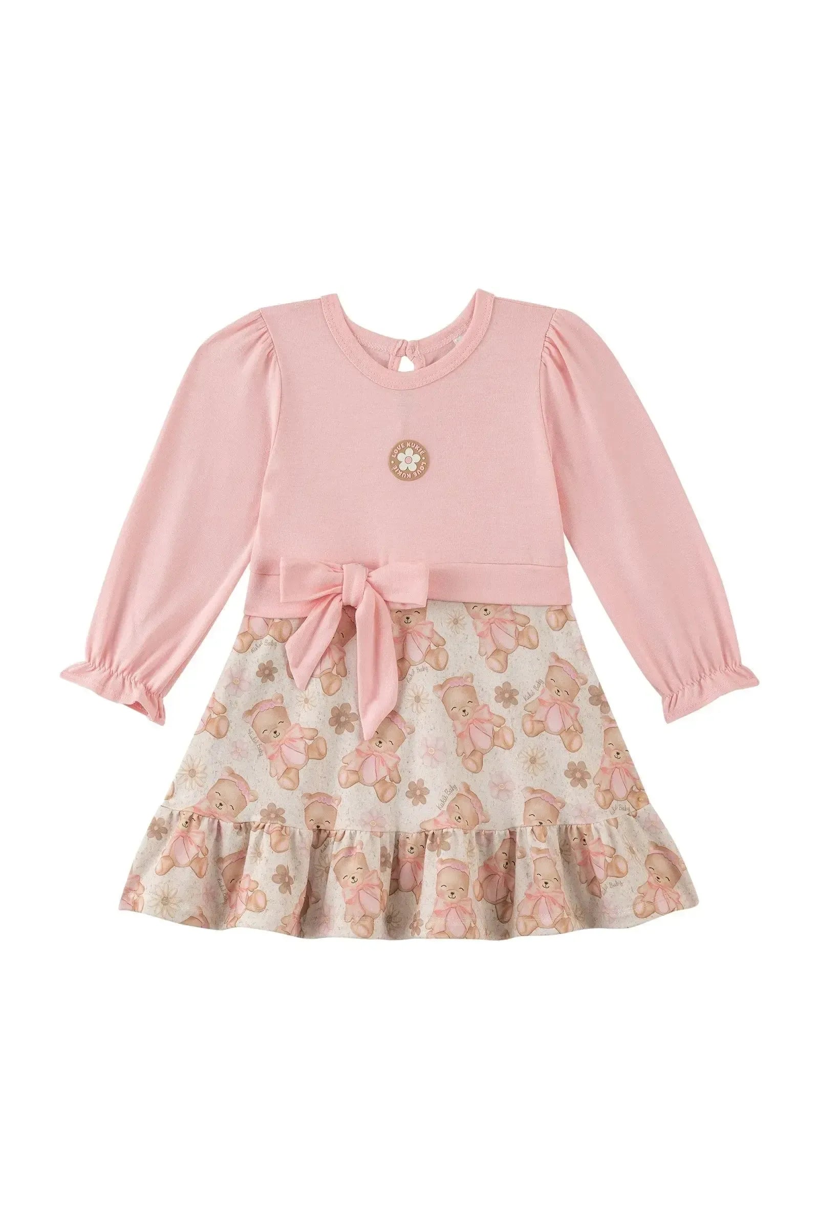 Vestido em Cotton e Malha Power 90942 Kukiê Bebê Menina