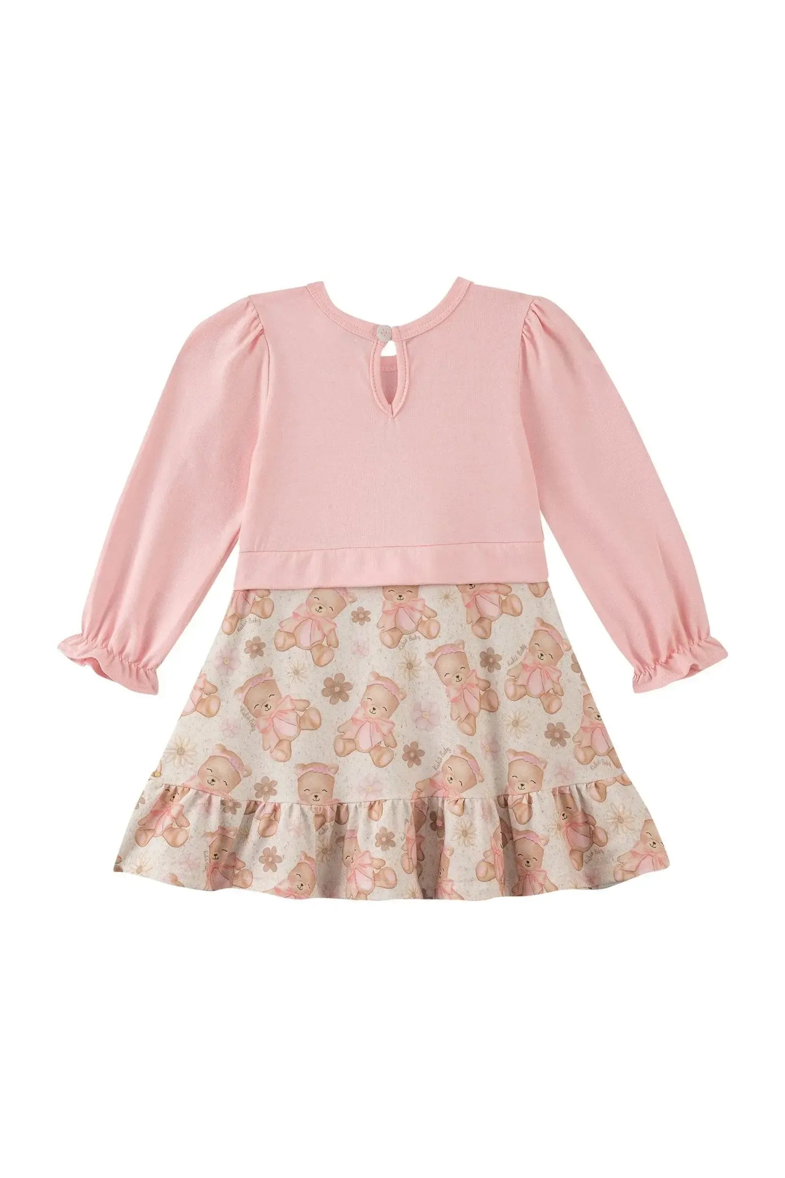 Vestido em Cotton e Malha Power 90942 Kukiê Bebê Menina