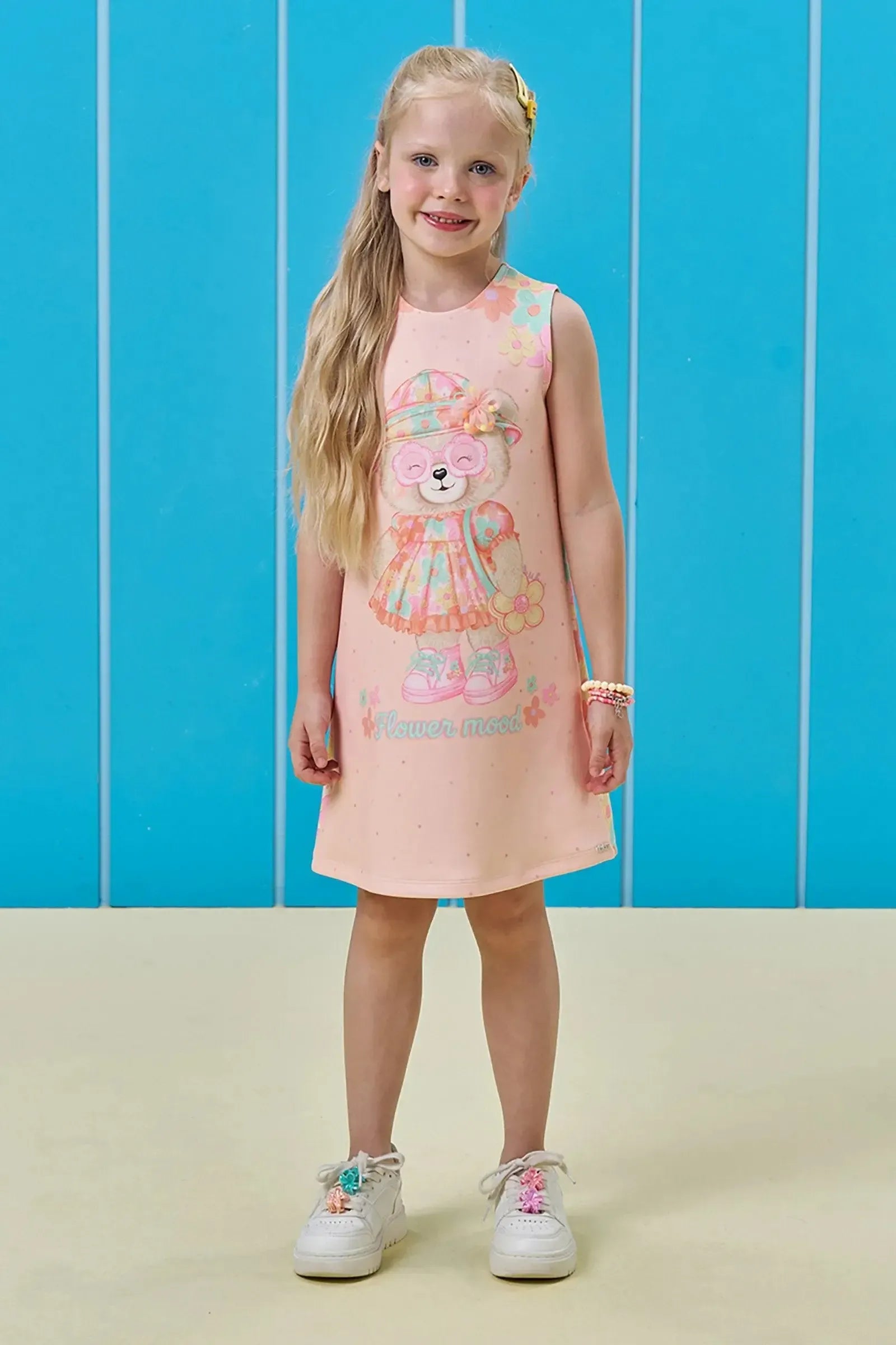 Vestido em Fly Tech 95576 Kukiê Infantil Menina