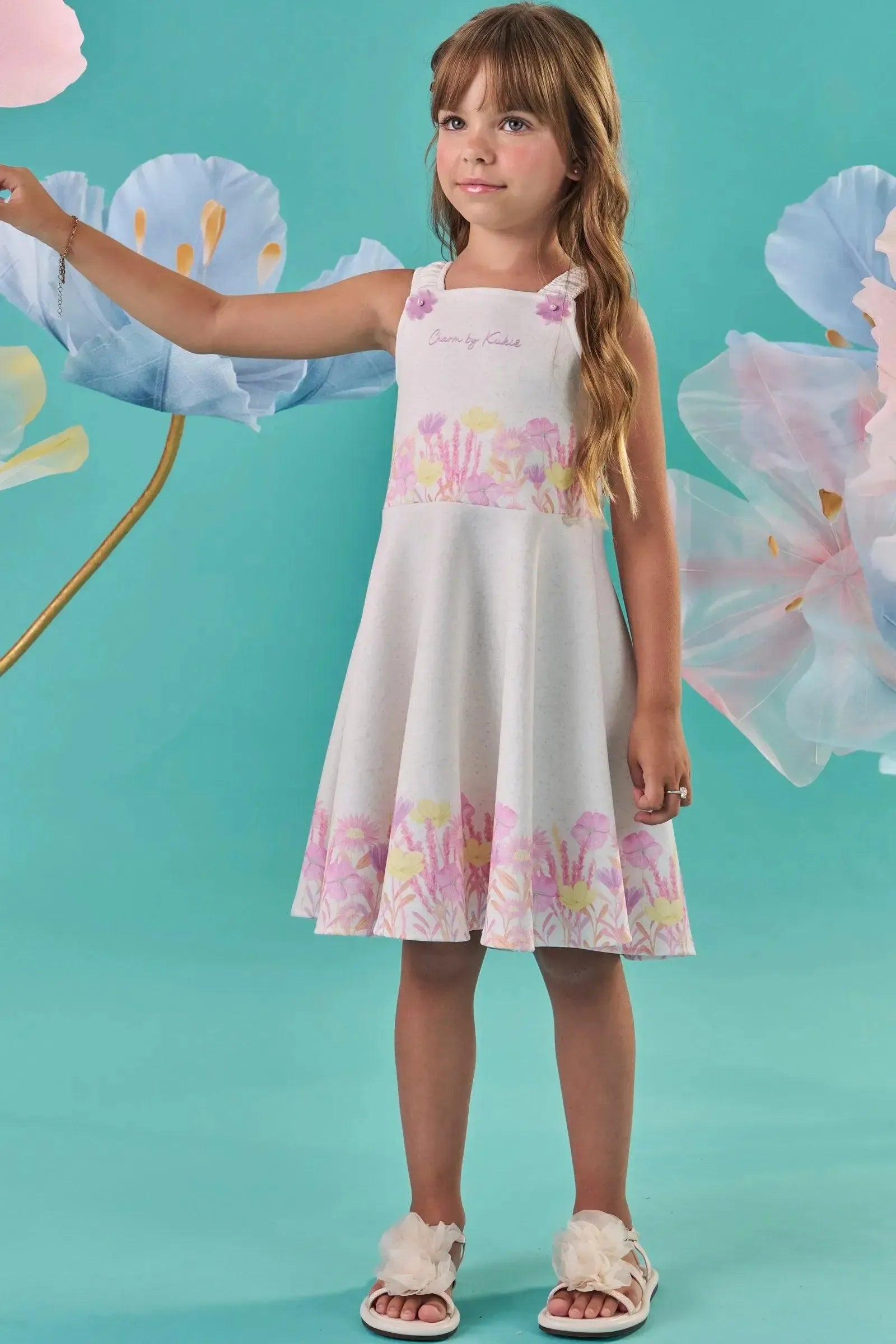 Vestido em Fly Tech 87353 Kukiê Infantil Menina