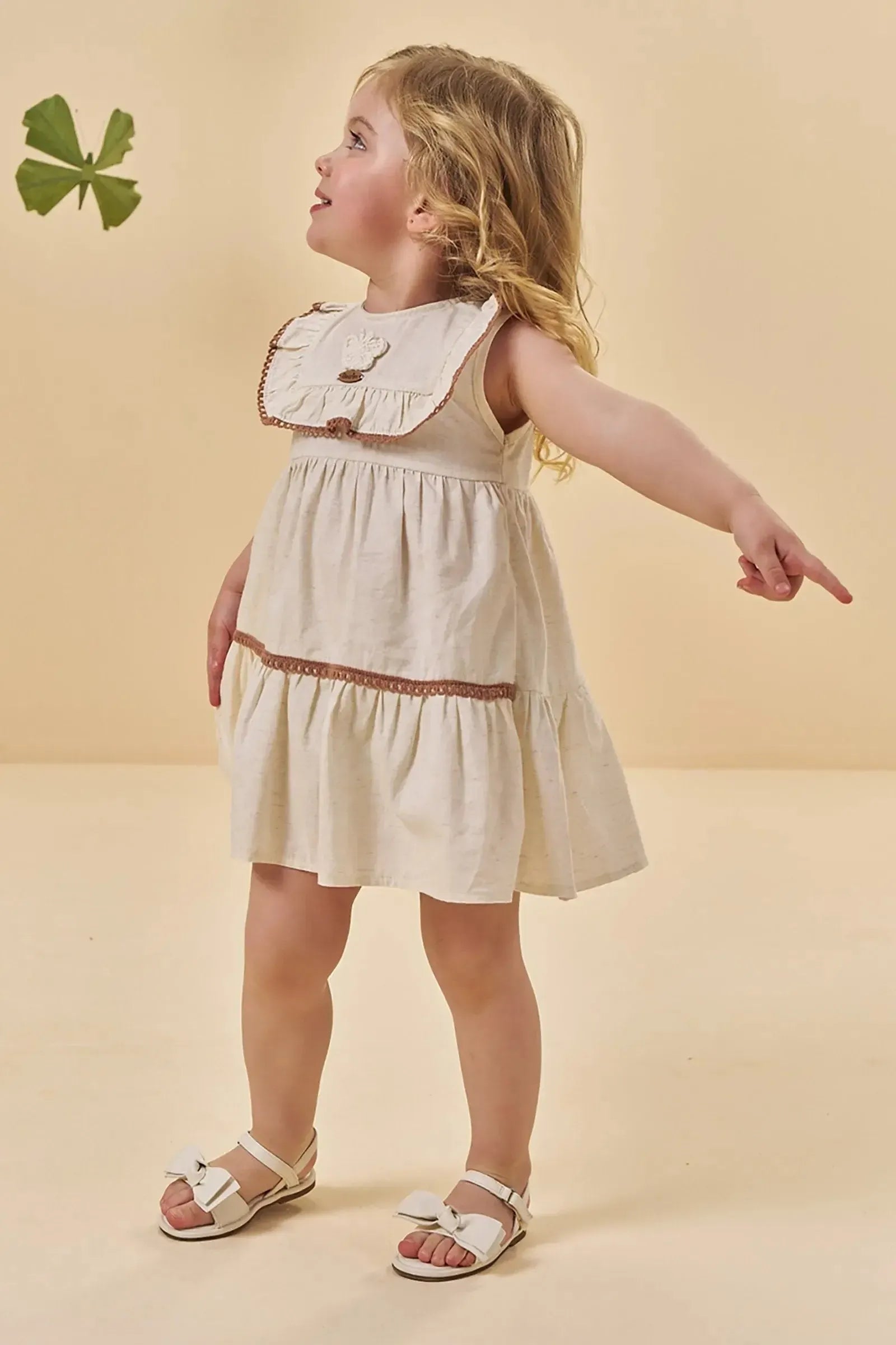 Vestido em Linho Deluxe 95539 Kukiê Infantil Menina