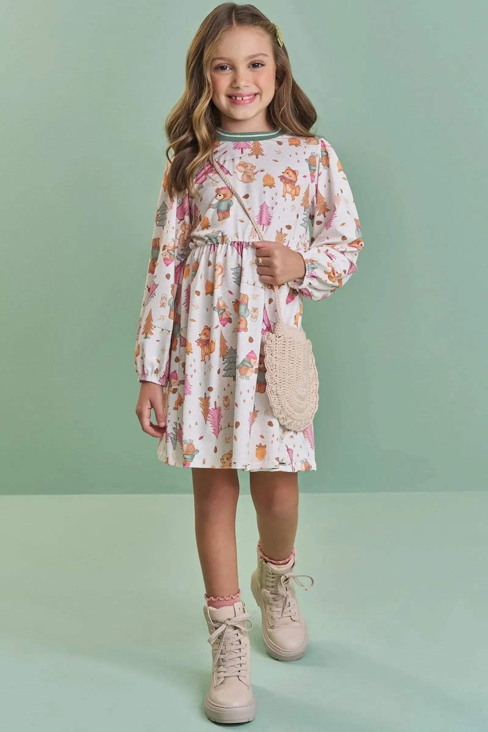 Vestido em Malha Comfy 89246 Kukiê Infantil Menina