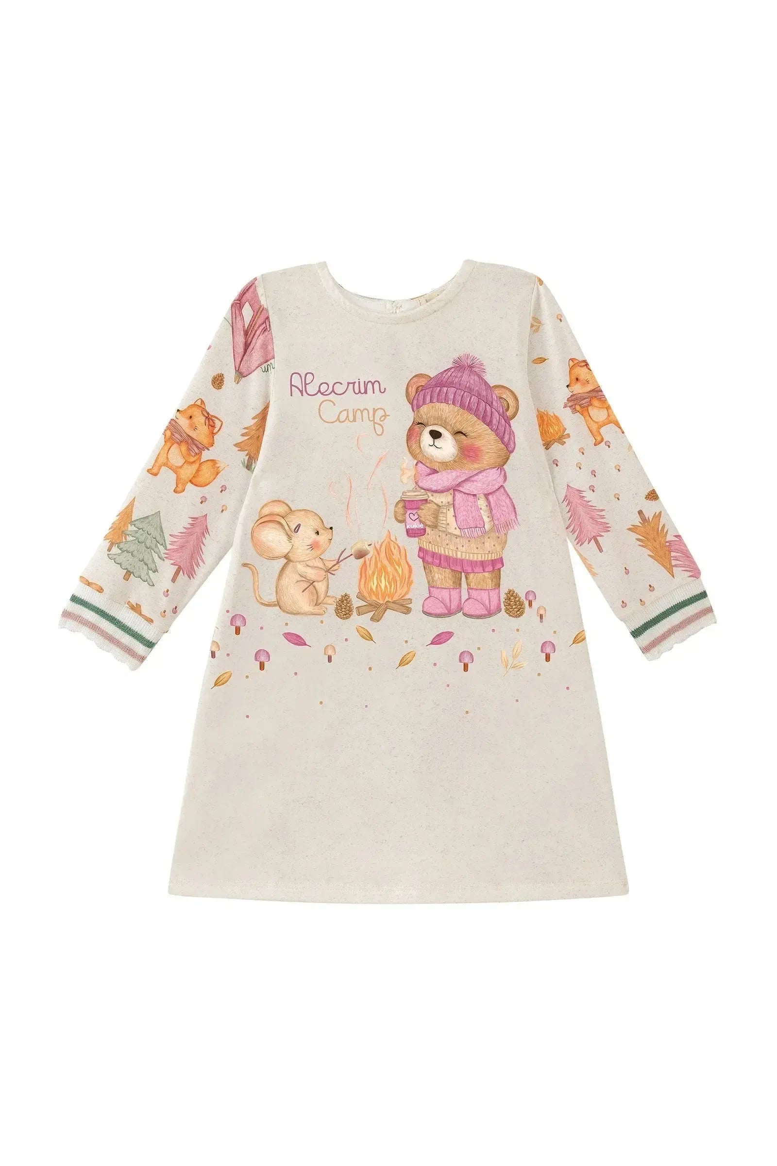 Vestido em Malha Comfy 90316 Kukiê Bebê Menina