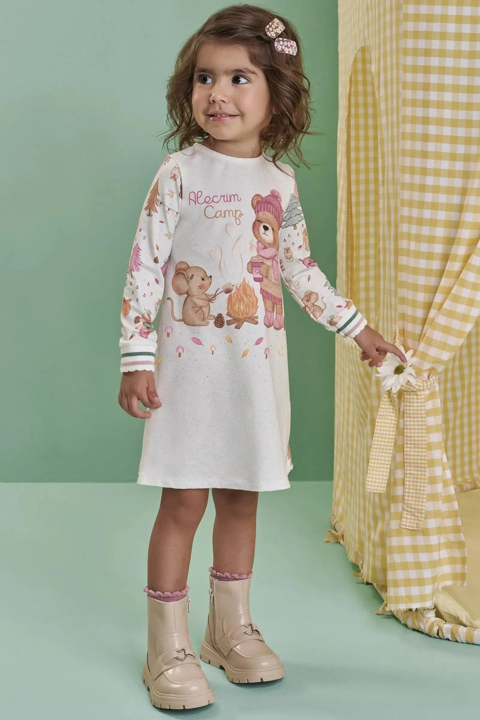 Vestido em Malha Comfy 90316 Kukiê Bebê Menina