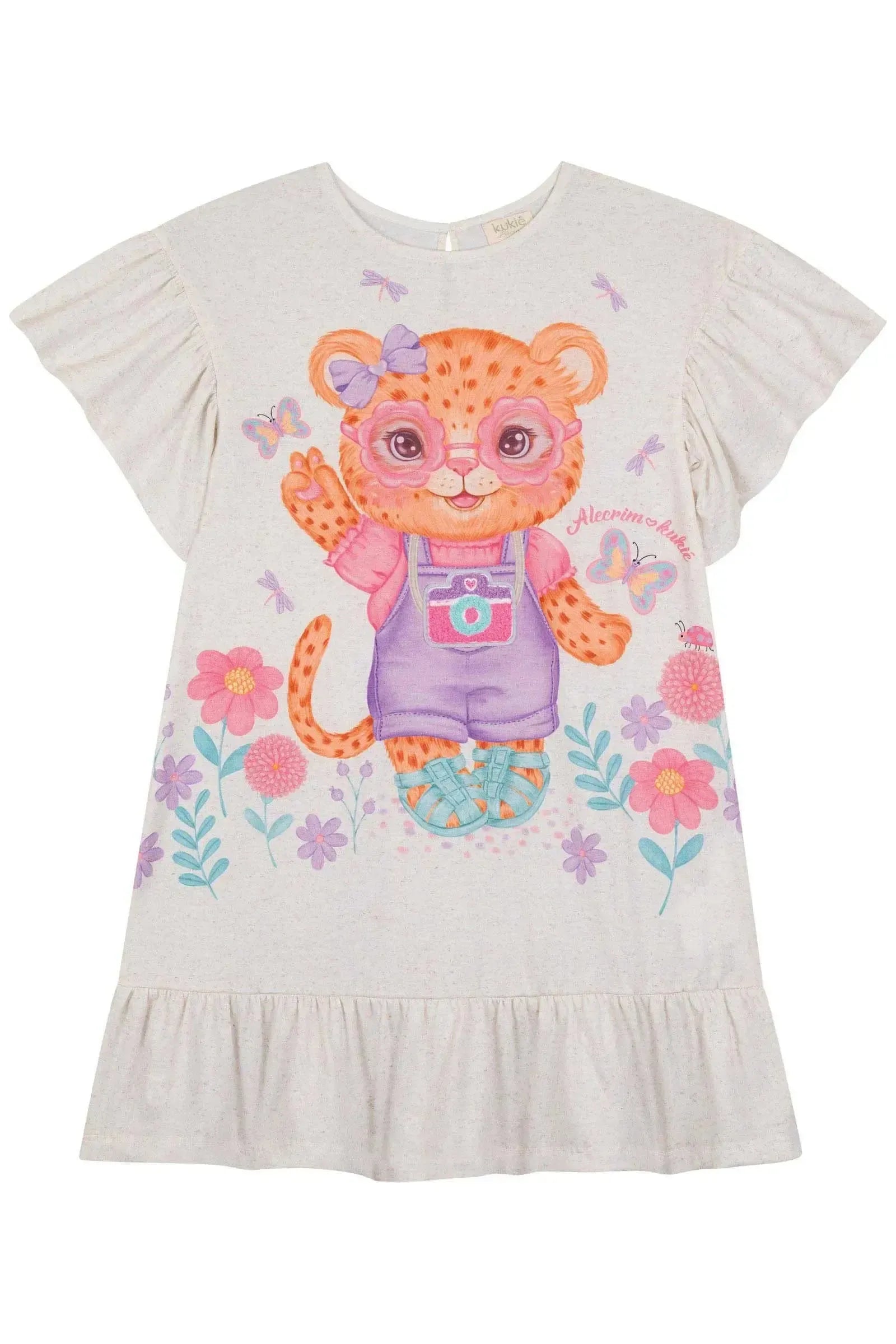 Vestido em Malha Power Linho 86483 Kukiê Infantil Menina