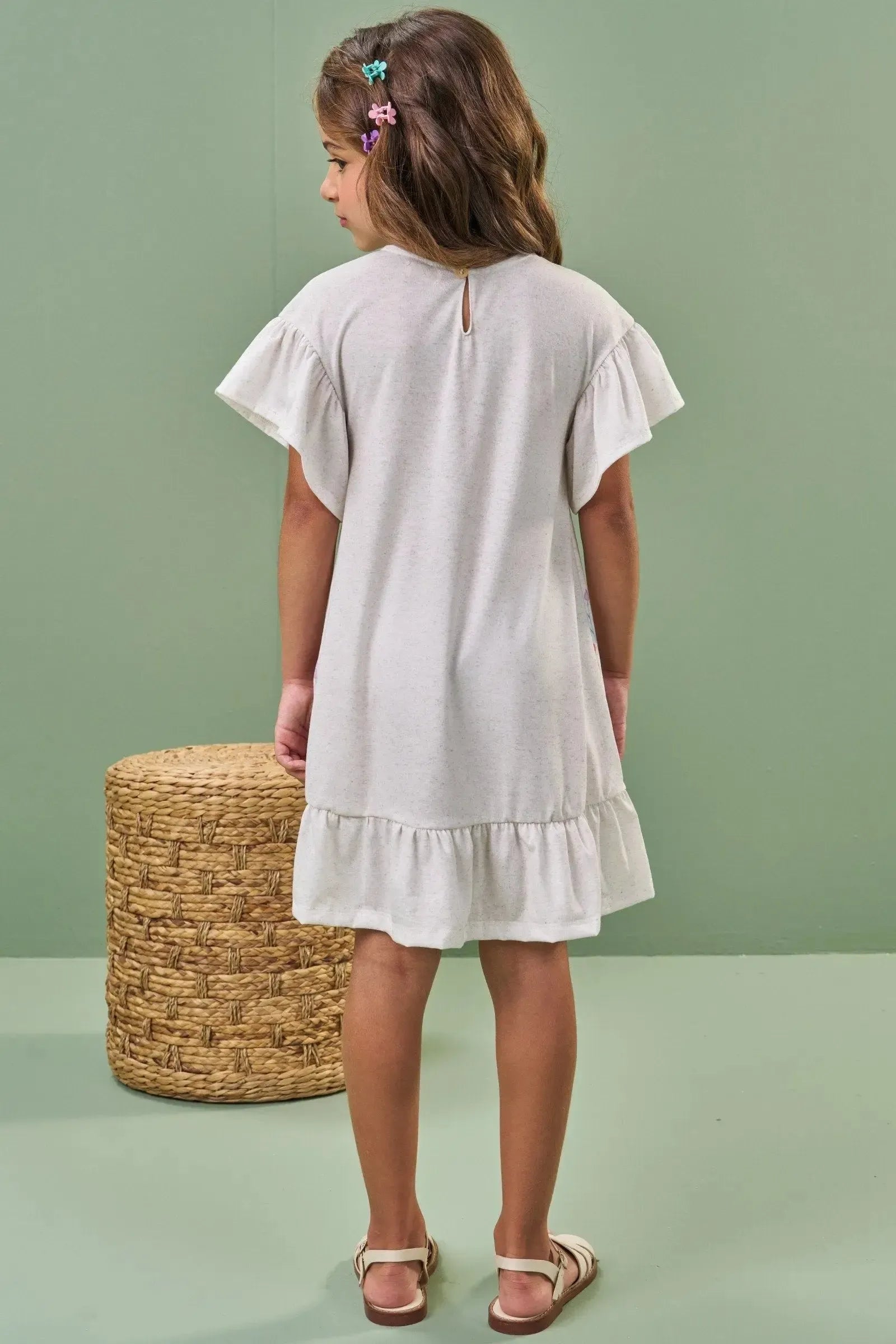 Vestido em Malha Power Linho 86483 Kukiê Infantil Menina