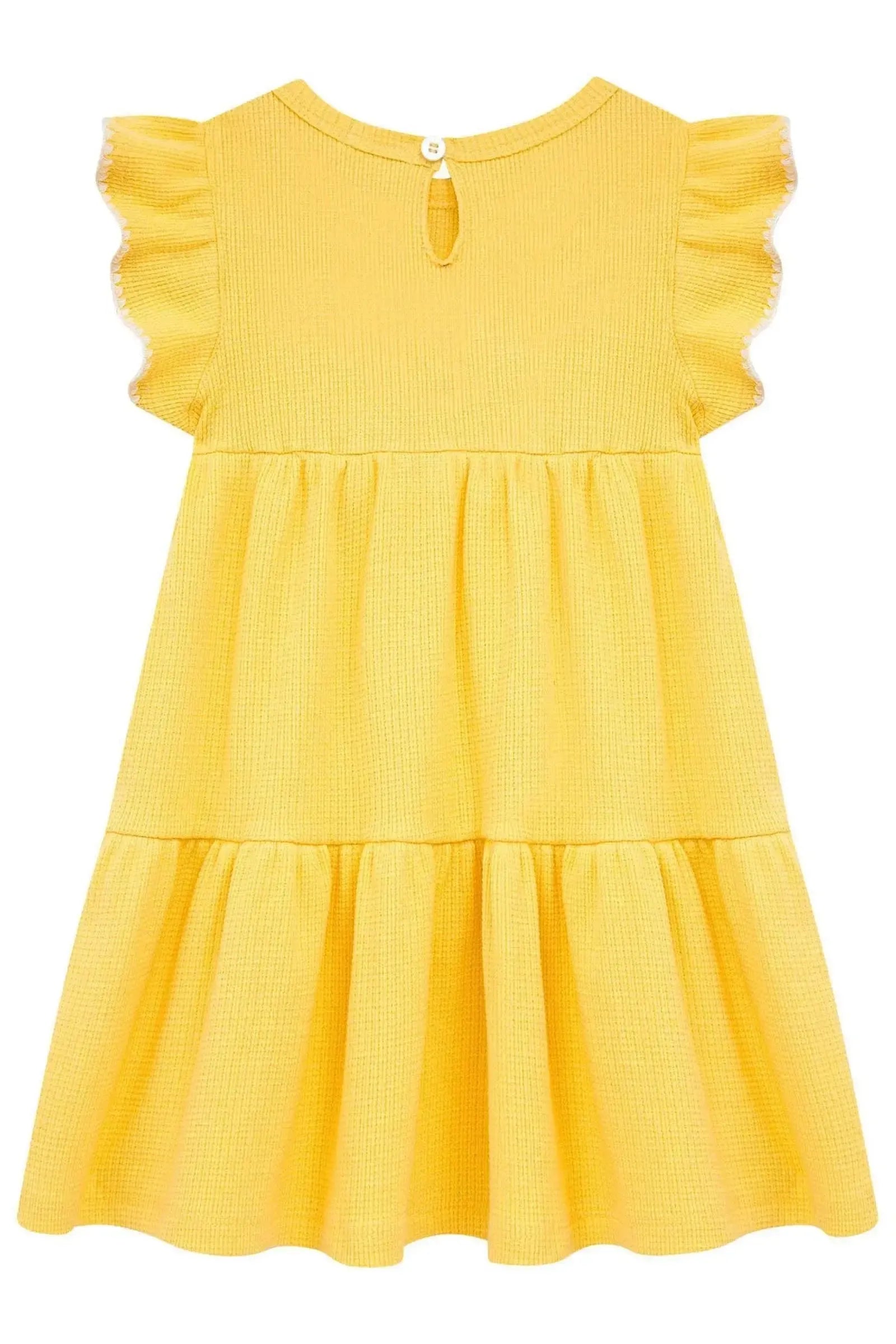 Vestido em Malha Waffle 96046 Kukiê Infantil Menina