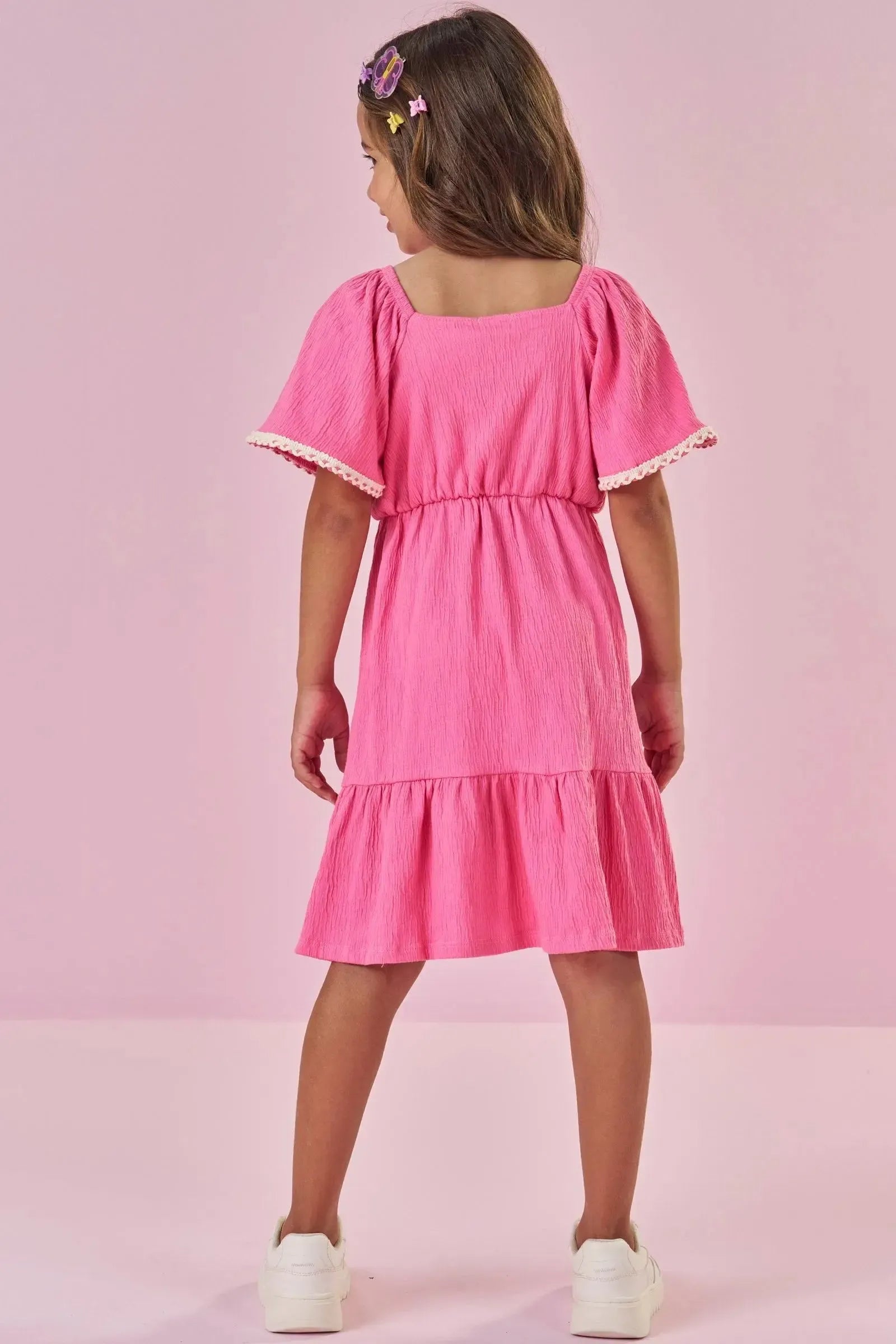 Vestido em Malha Wave 86464 Kukiê Infantil Menina