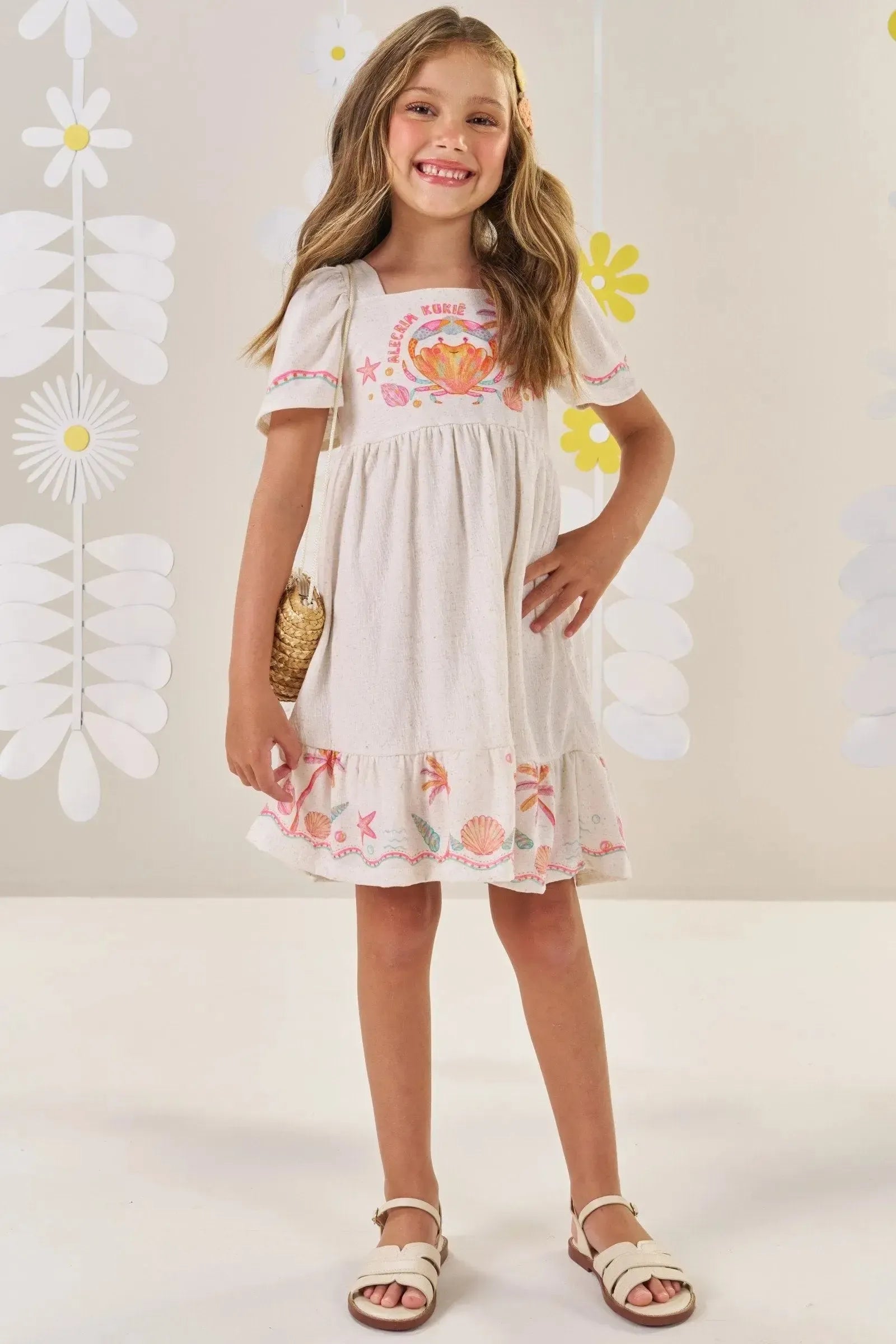 Vestido em Malha Wave 86488 Kukiê Infantil Menina