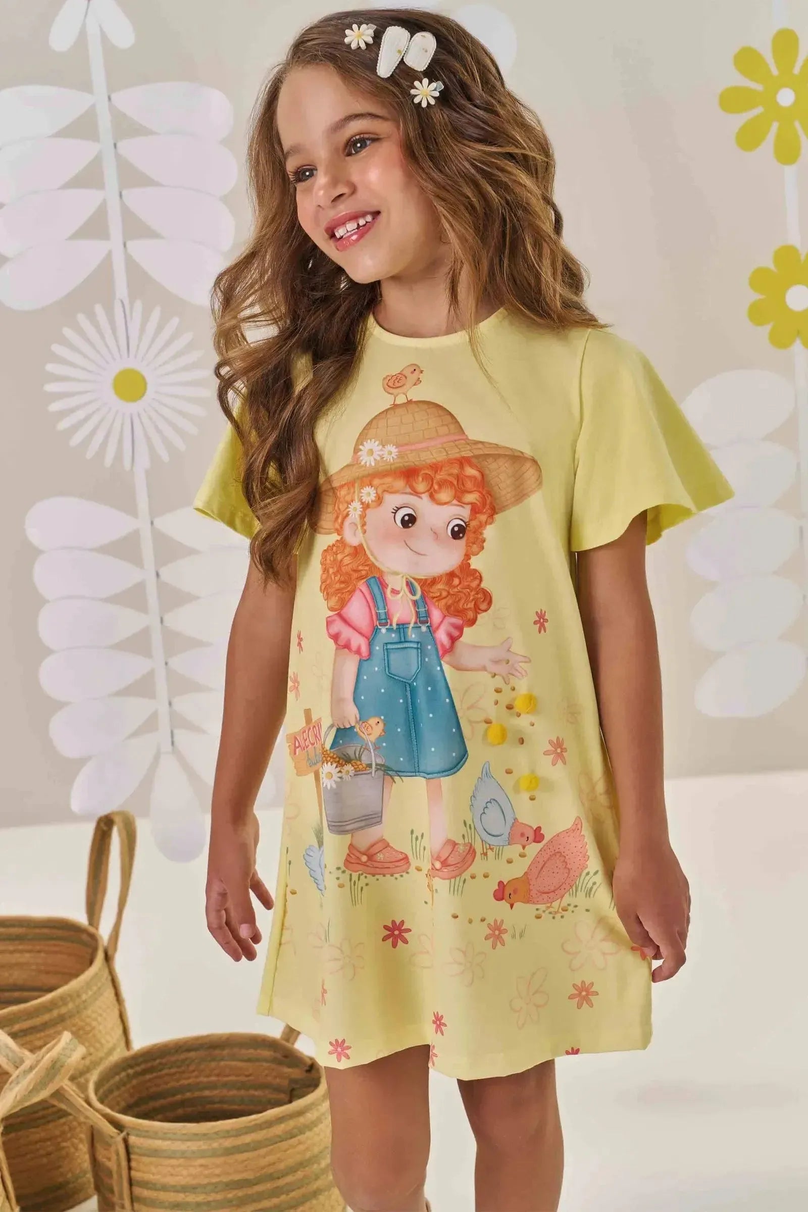 Vestido em Meia Malha 86484 Kukiê Infantil Menina