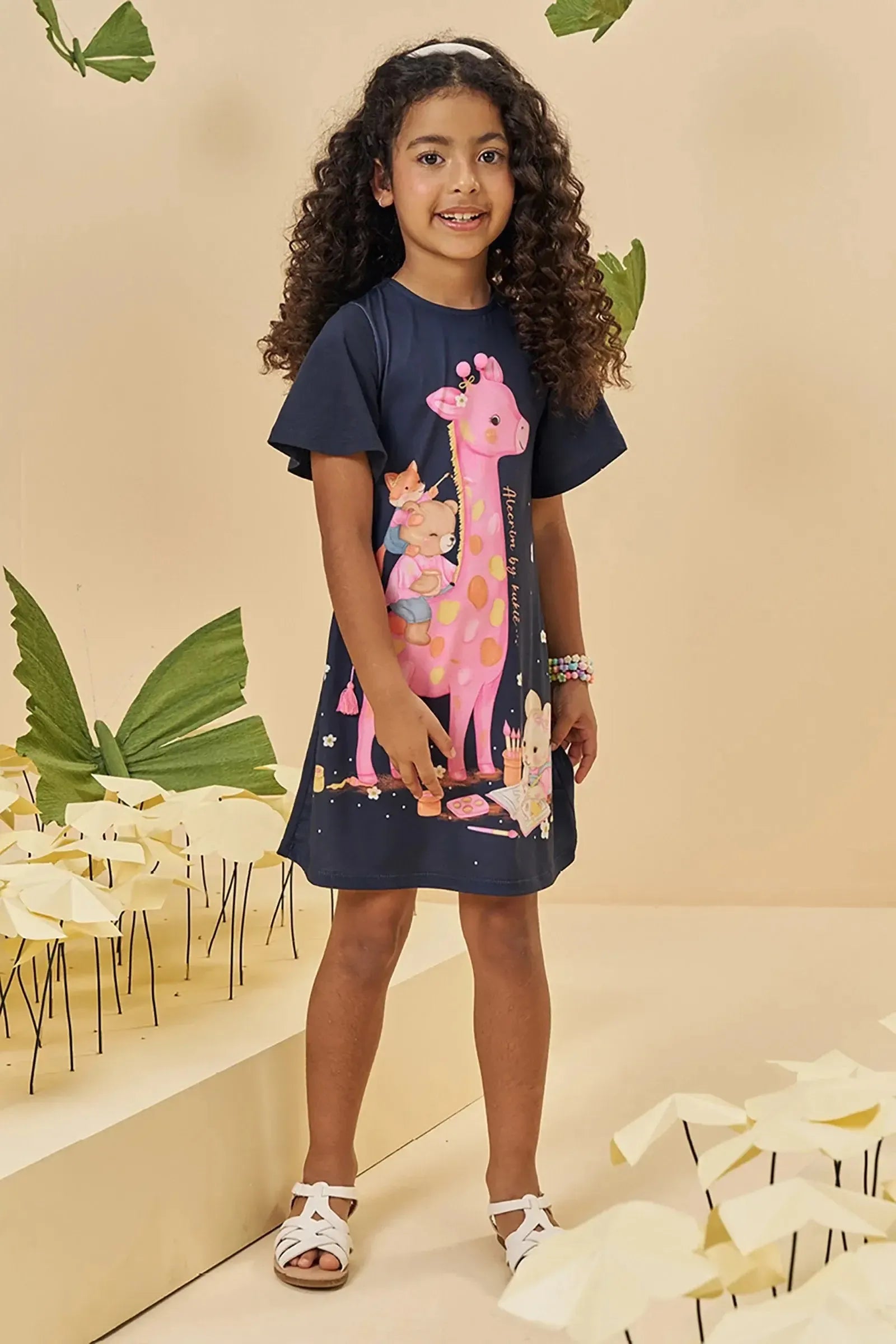 Vestido em Meia Malha 94804 Kukiê Infantil Menina
